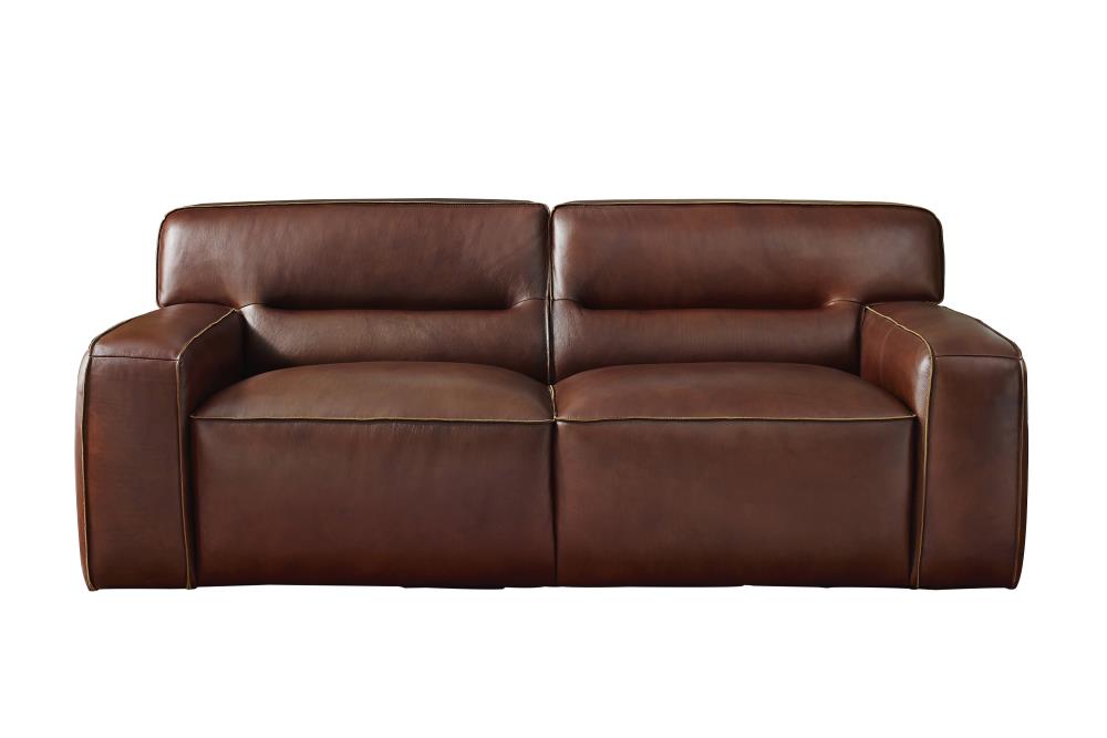 Modern Brown Genuine Leather Loveseat, Barrington Leather Power Reclining Sofa Set