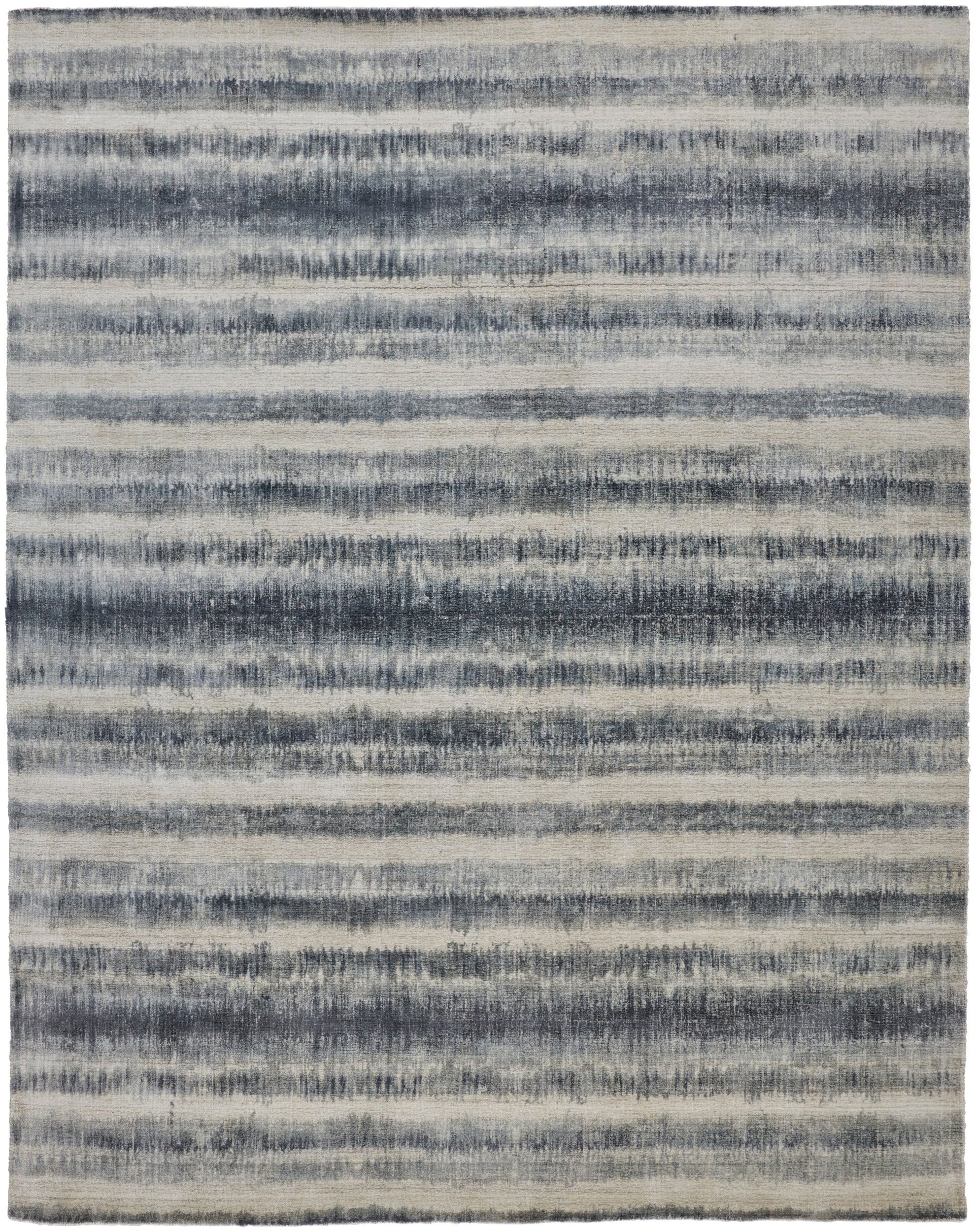 Room Envy MKYR8824NVY000C00 4 x 6 (ft) Loomed Rayon Ivory/Blue Rectangular Indoor Stripe Area rug