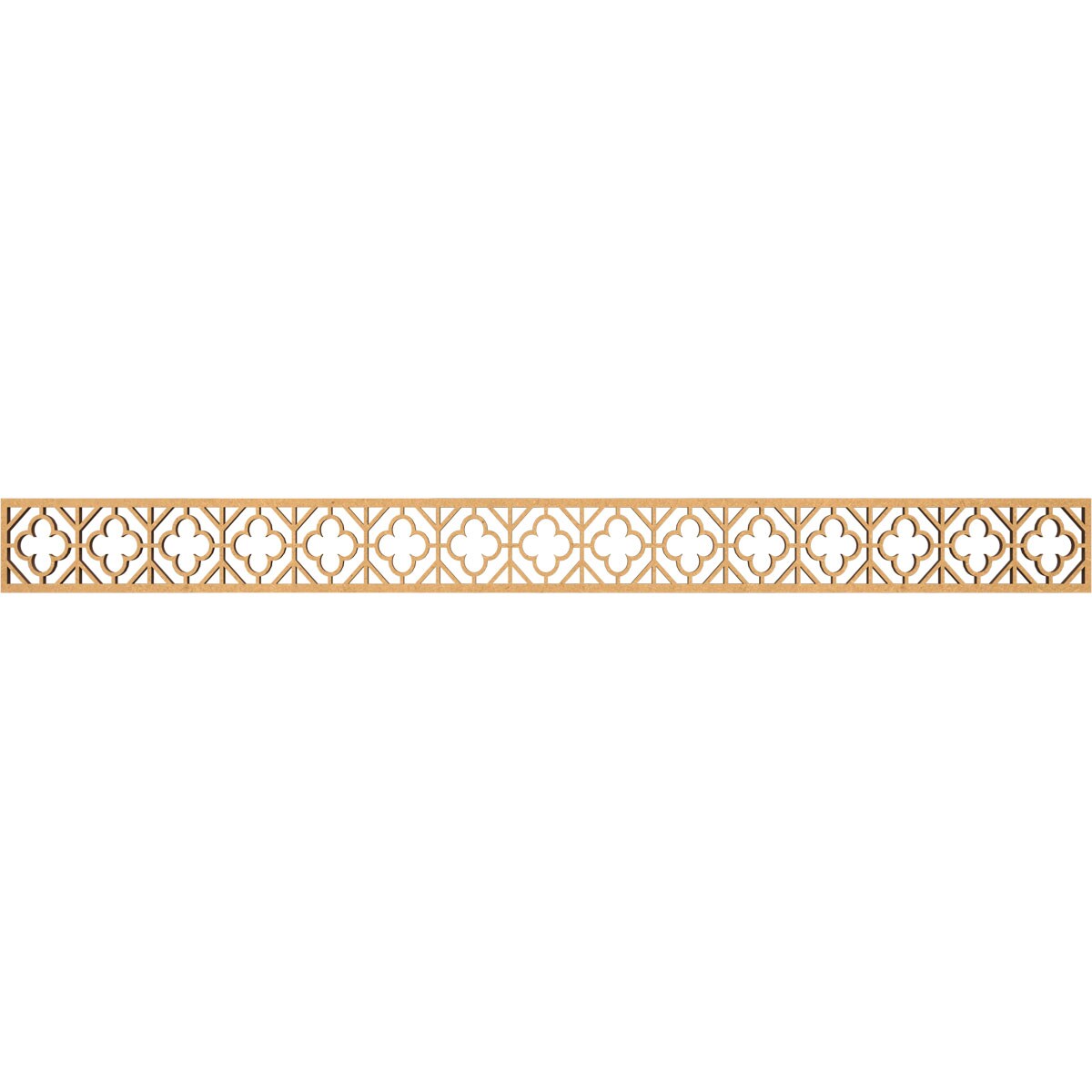 Ekena Millwork MLDB04X46HAZMF Hazelton Fretwork Flat Trim 4-in x 3.87-ft Brown Unfinished 2157647 Pierced Wall Panel Moulding
