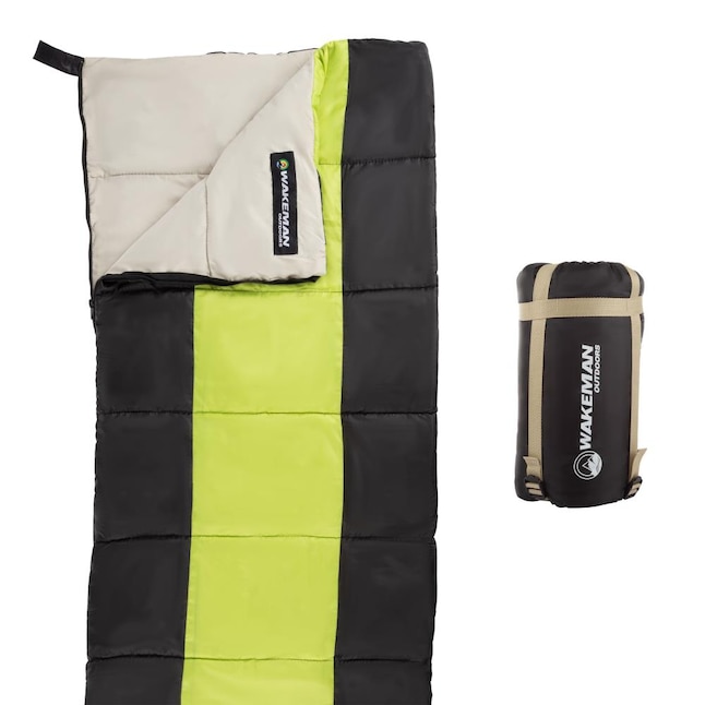 Leisure Sports Kids Sleeping Bag-lightweight, Carrying Bag with Compression  Straps-for Camping, Backpacking, and Sleepovers By (neon Green/black) in  the Sleeping Bags & Pads department at