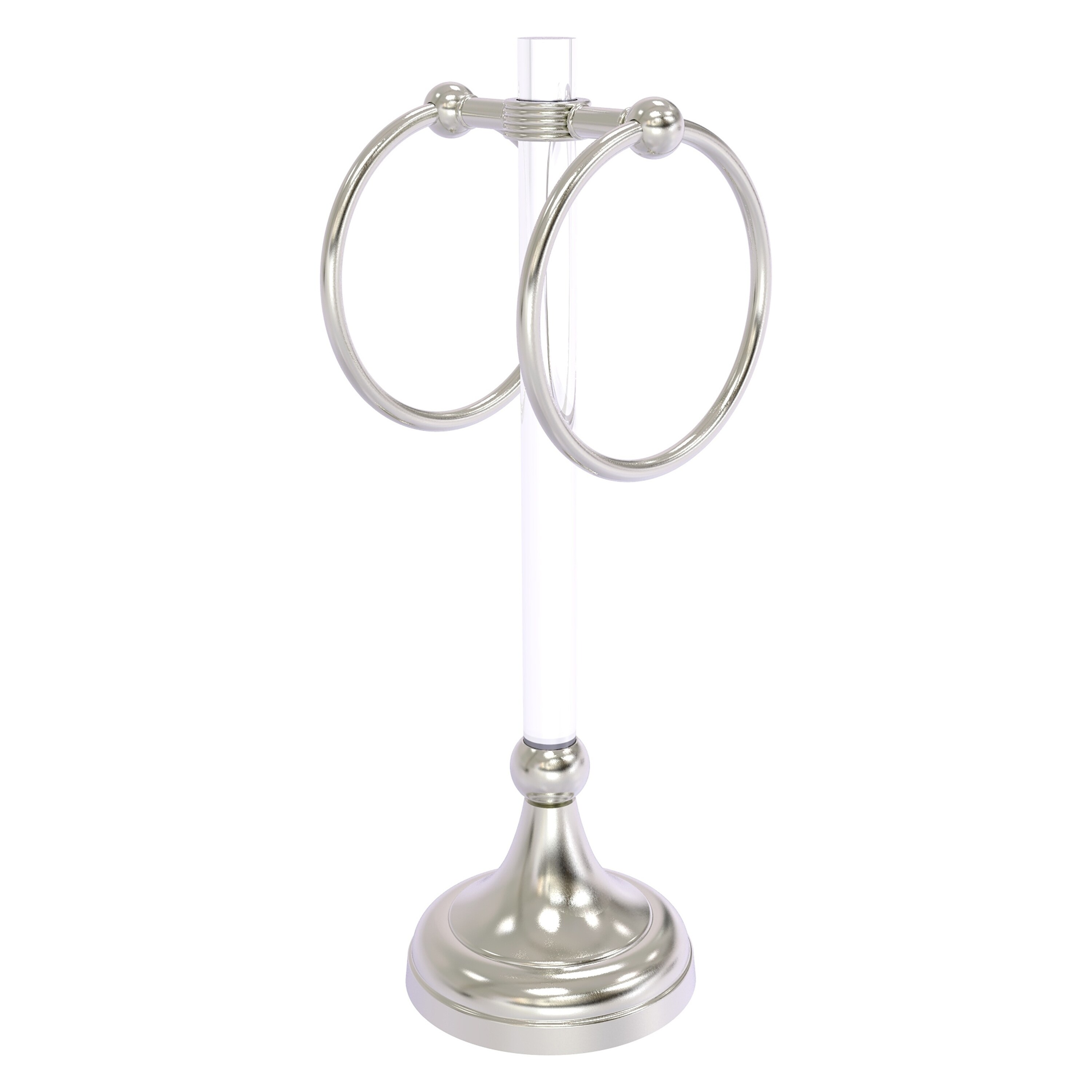 Allied Brass PG-TRSG-10-SN Pacific Grove Satin Nickel Freestanding countertop Double Towel Ring