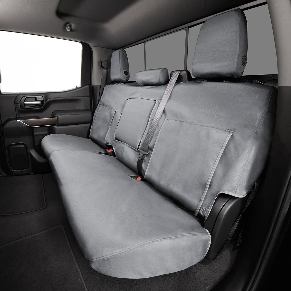 Covercraft Rear Row Custom Fit Seat Cover for 2014-2018 (Select Years) Chevrolet Silverado 1500 - Waterproof Polyester Gray