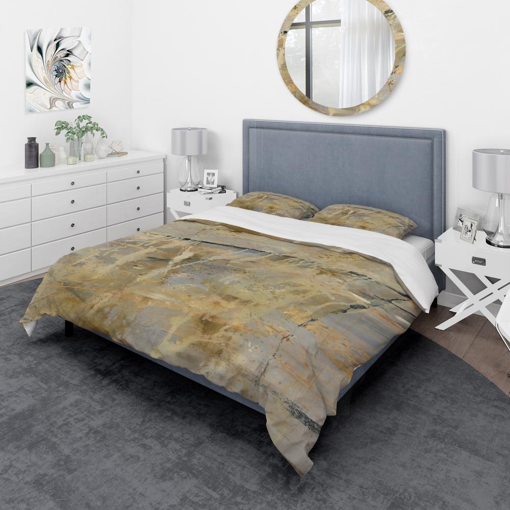 Designart BED30500-Q 3 -Piece Beige Queen Duvet cover Set
