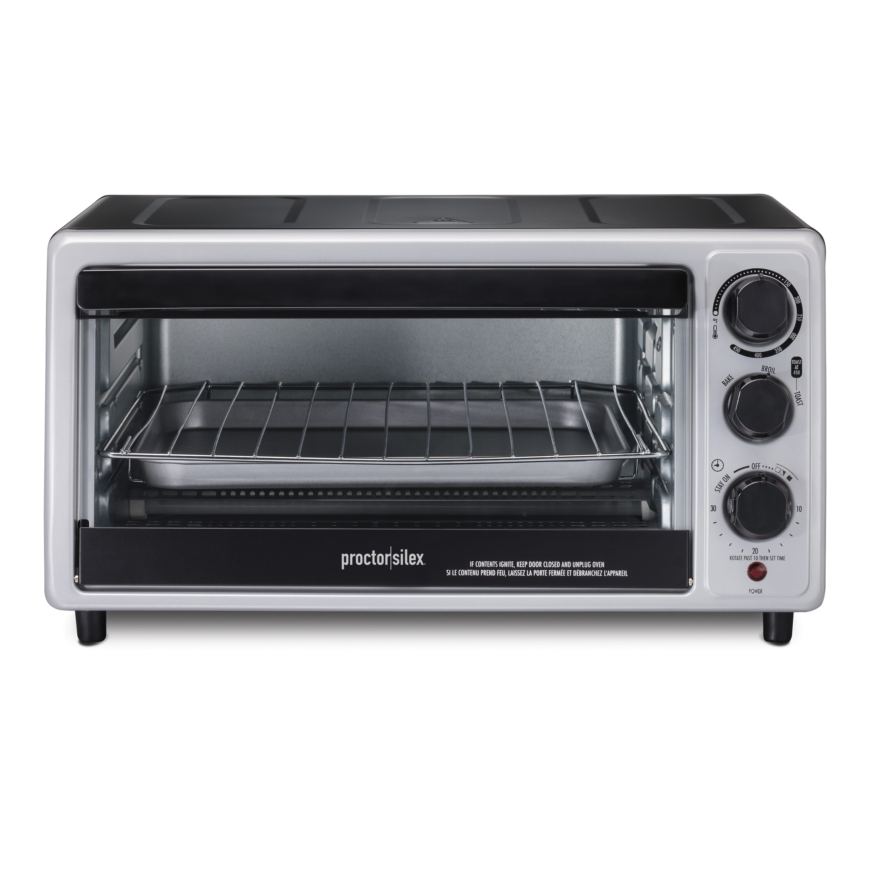 Deco Chef 24 qt Stainless Steel Countertop 1700 Watt Toaster Oven with Built-in Air Fryer and Included Rotisserie Assembly, Grill Rack, Frying