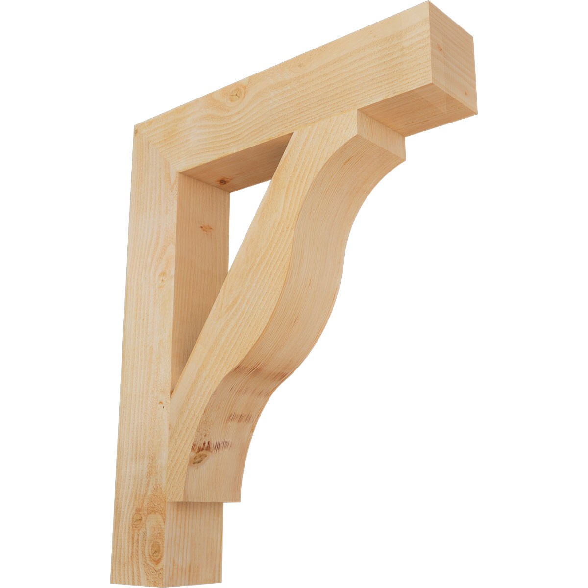 Ekena Millwork BKT06X30X38FST05RDF Funston Block Rough Sawn 6-in x 30-in x 38-in Douglas fir Brown Wood Standard bracket