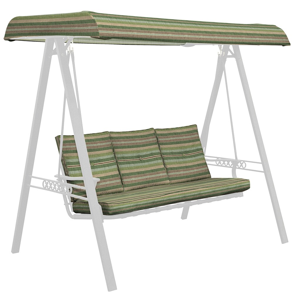 allen roth 21 in x 58 in 5 Piece Stripe Green Glider Cushion in the Patio Furniture Cushions department at Lowes