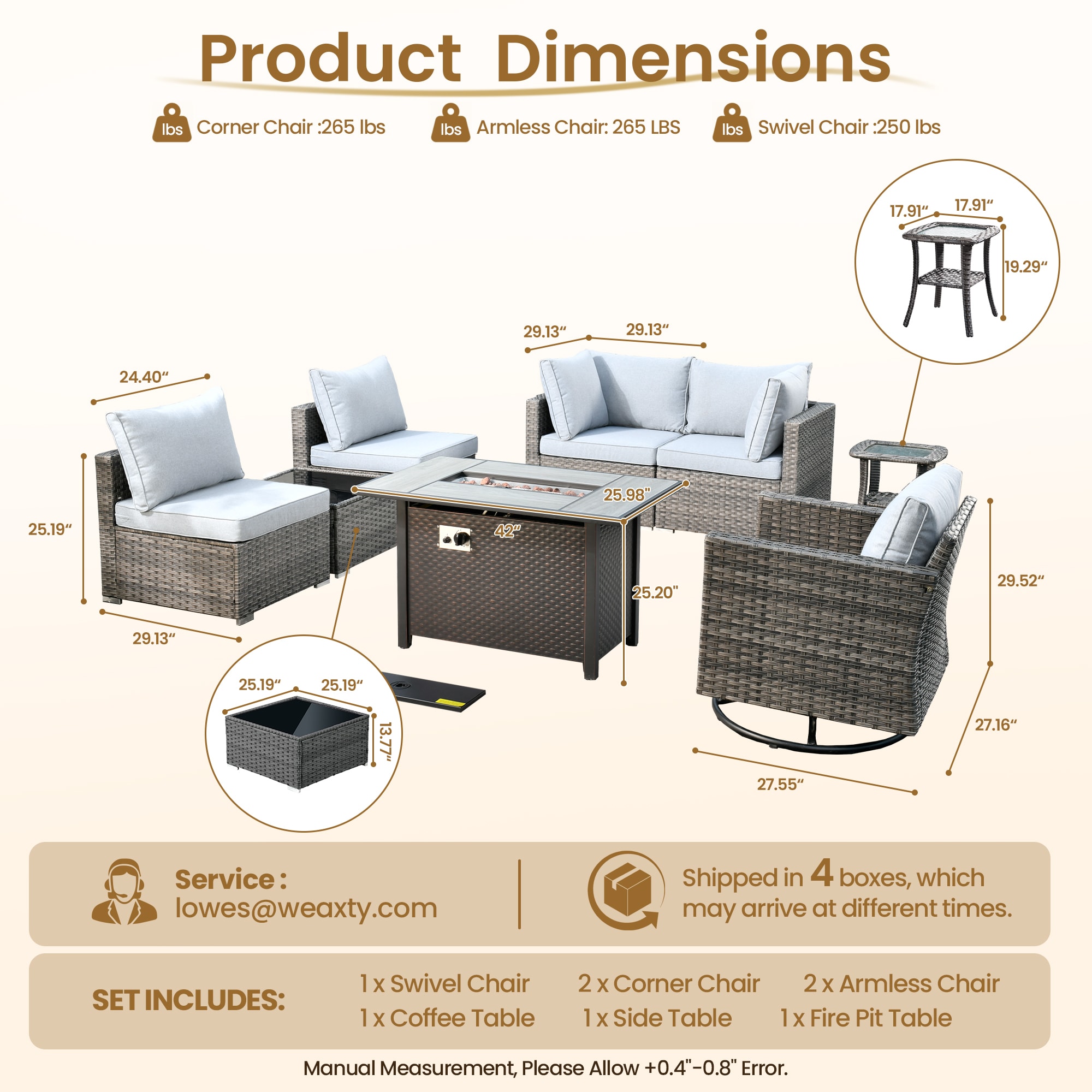weaxty DCFP03RRSGRS408 Patio-Conversation-Sets - View #7