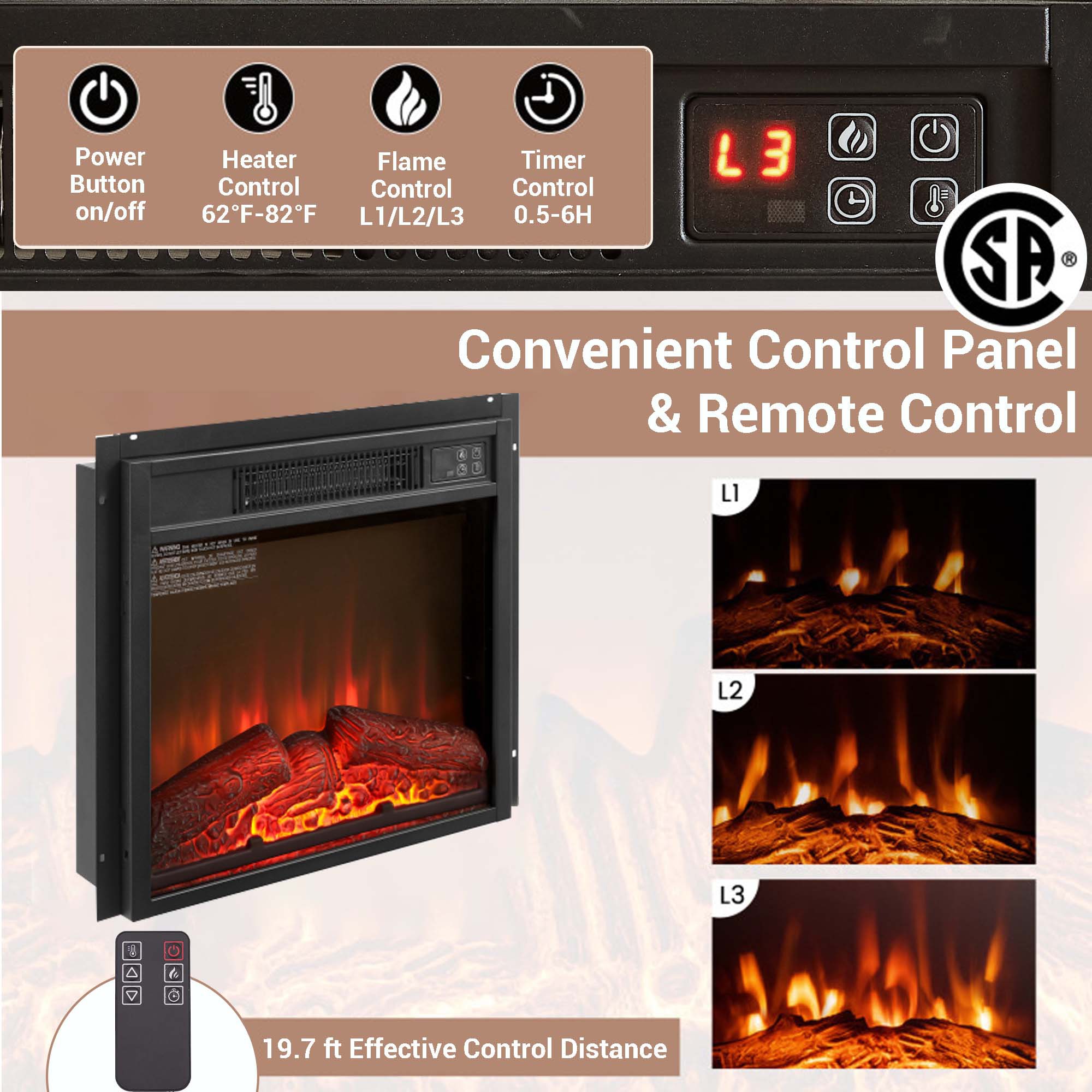 Fun Orange FUN25EF06 Electric-Fireplaces - View #4