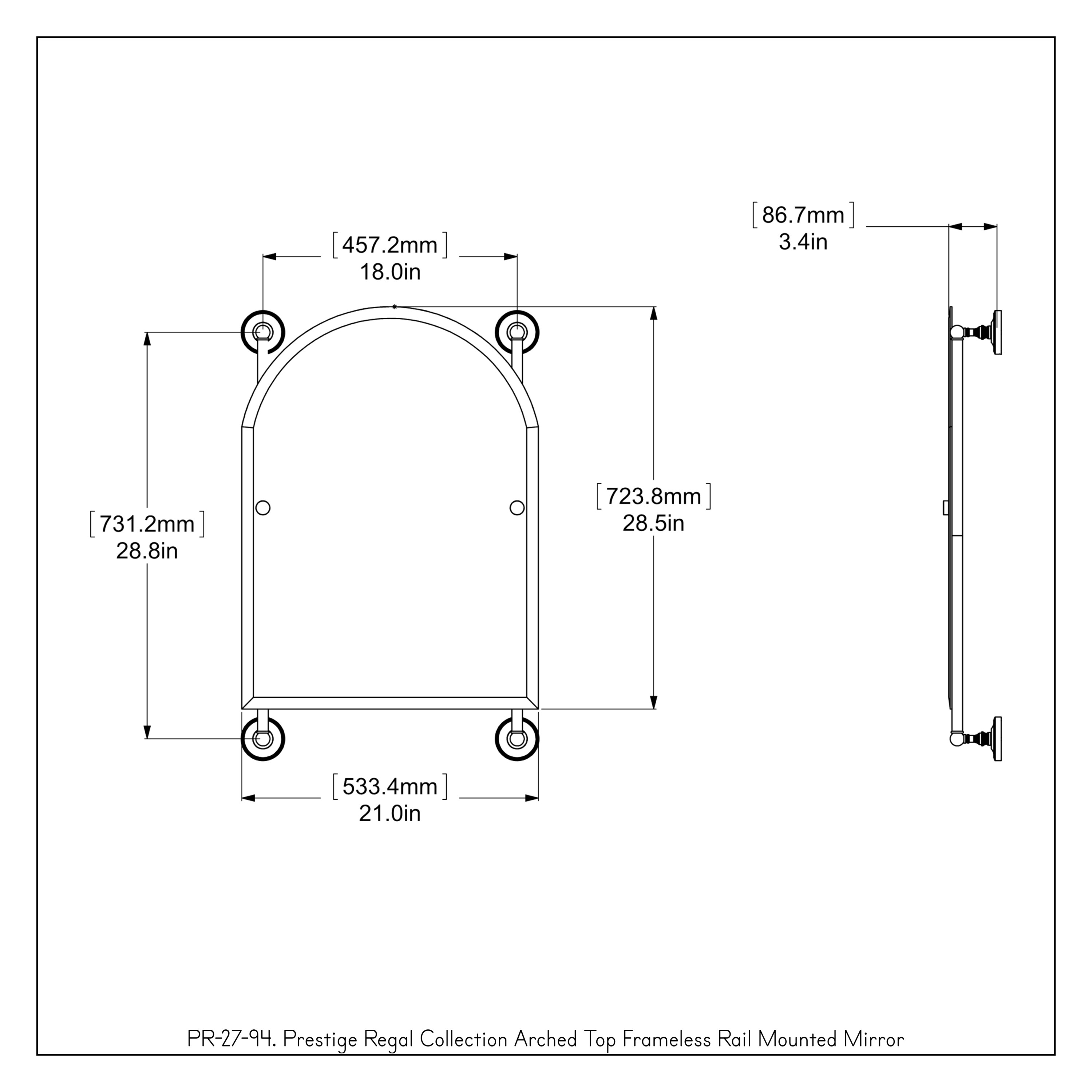 Allied Brass PR-27-94-BKM Framed-Bath-Mirrors - View #3
