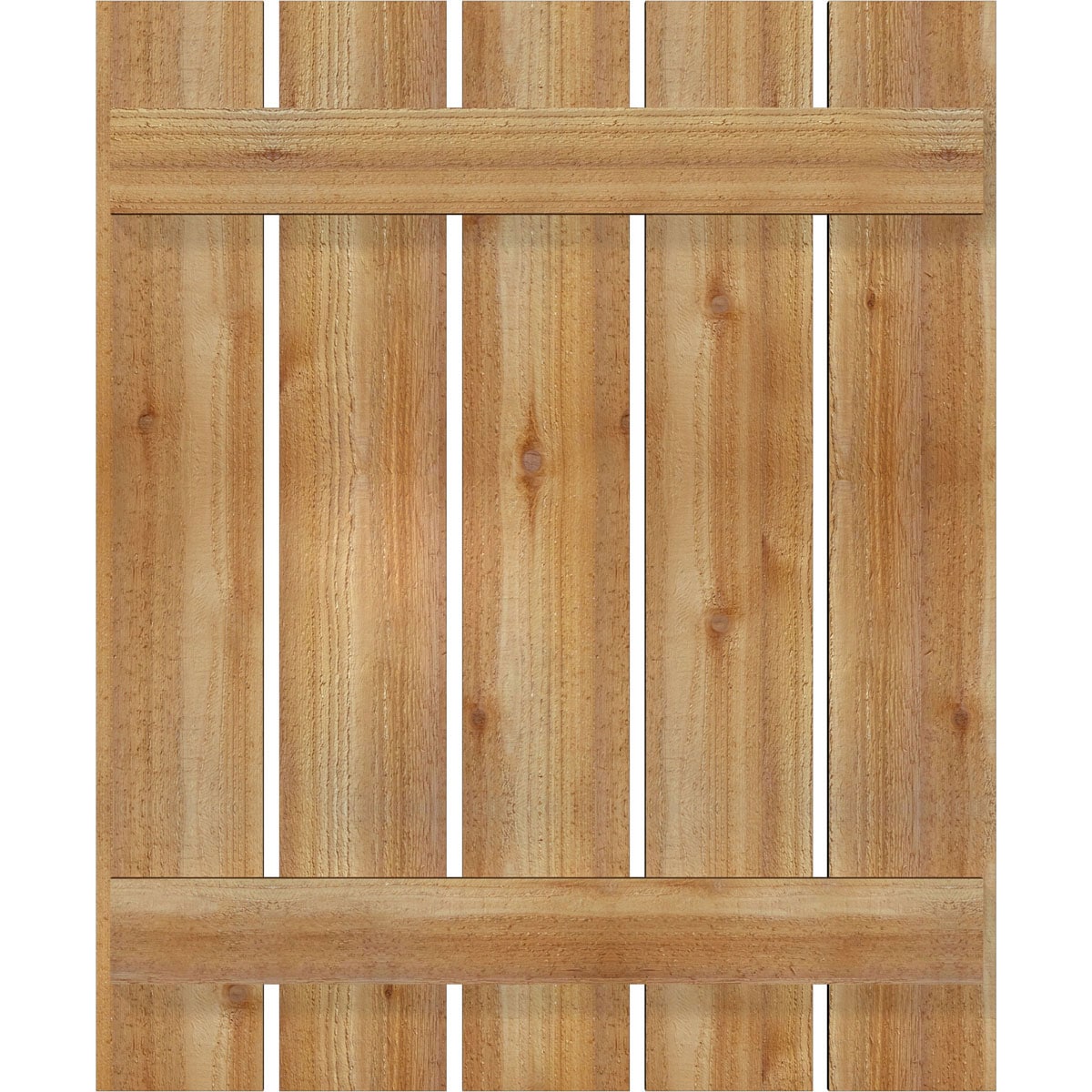 Ekena Millwork RBS06S29X035RWR 28.875-in W x 35-in H Unfinished Paintable/Stainable Board and batten Spaced Wood Exterior Shutters ( 2 -Pack )