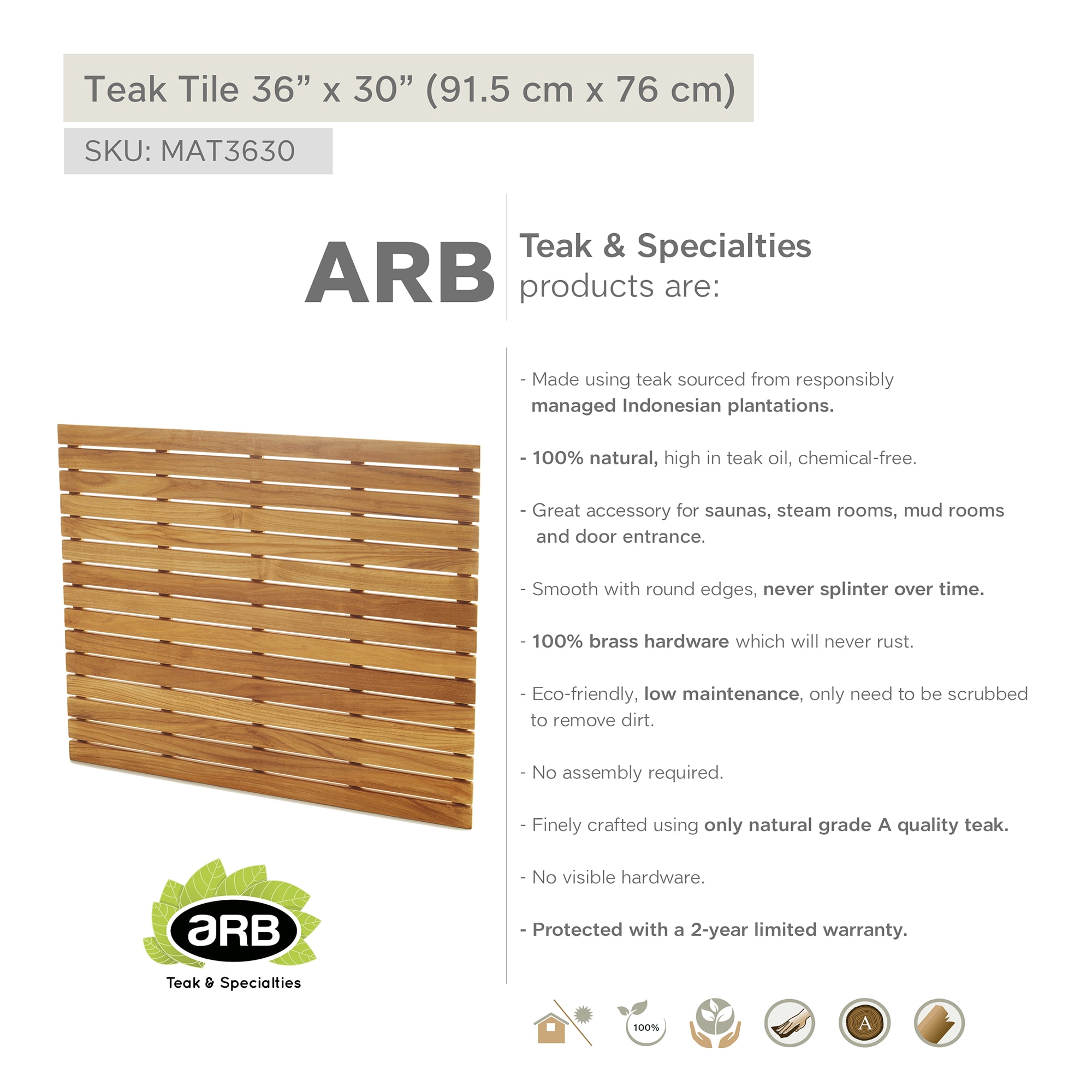 ARB Teak & Specialties MAT3630 Bath-Rugs - View #10