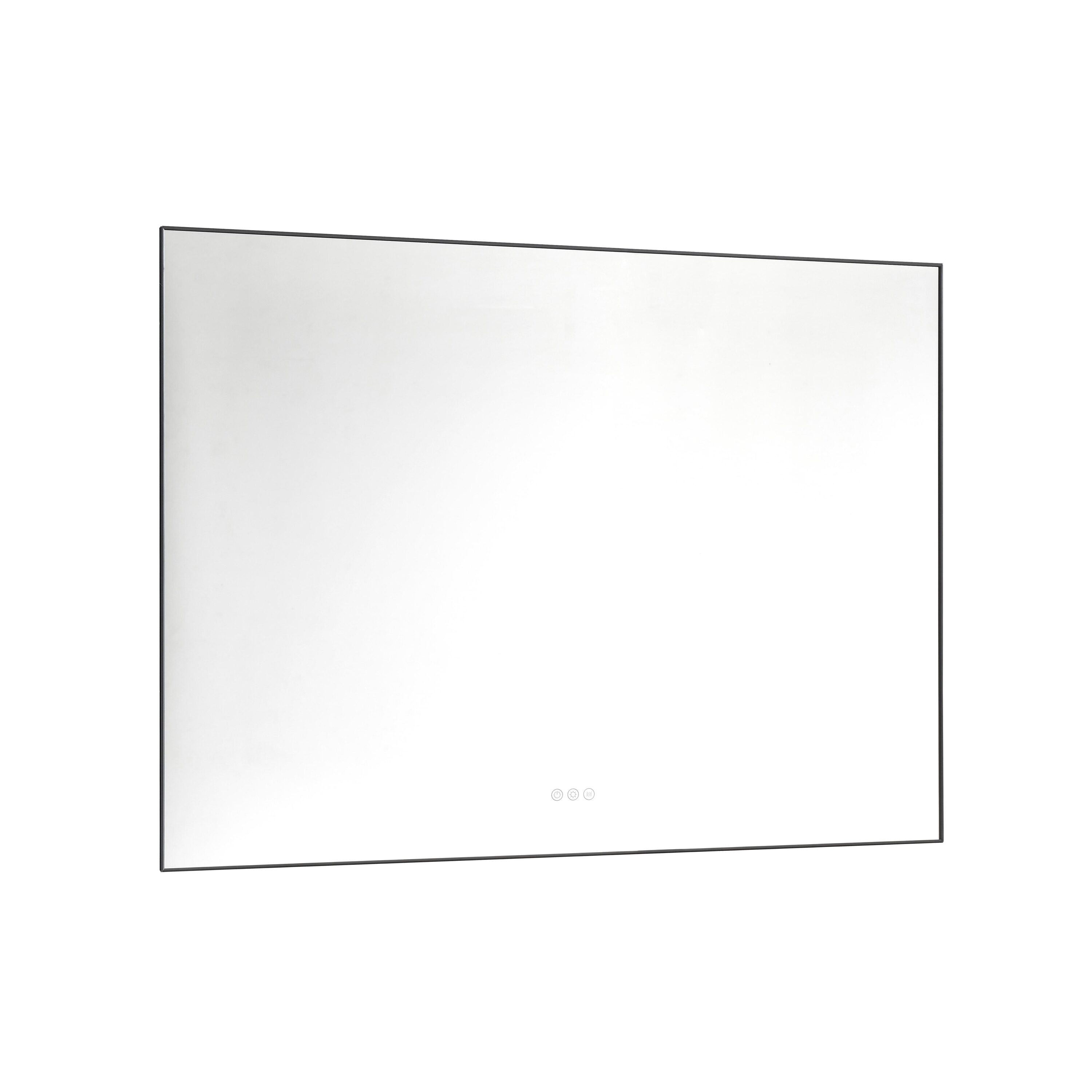 Bayfeve BF-78224-MIR 48-Inches x 36-Inches Framed Rectangle Dimmable Lighted Fog Free Bathroom Vanity Mirror ( Gunmetal )