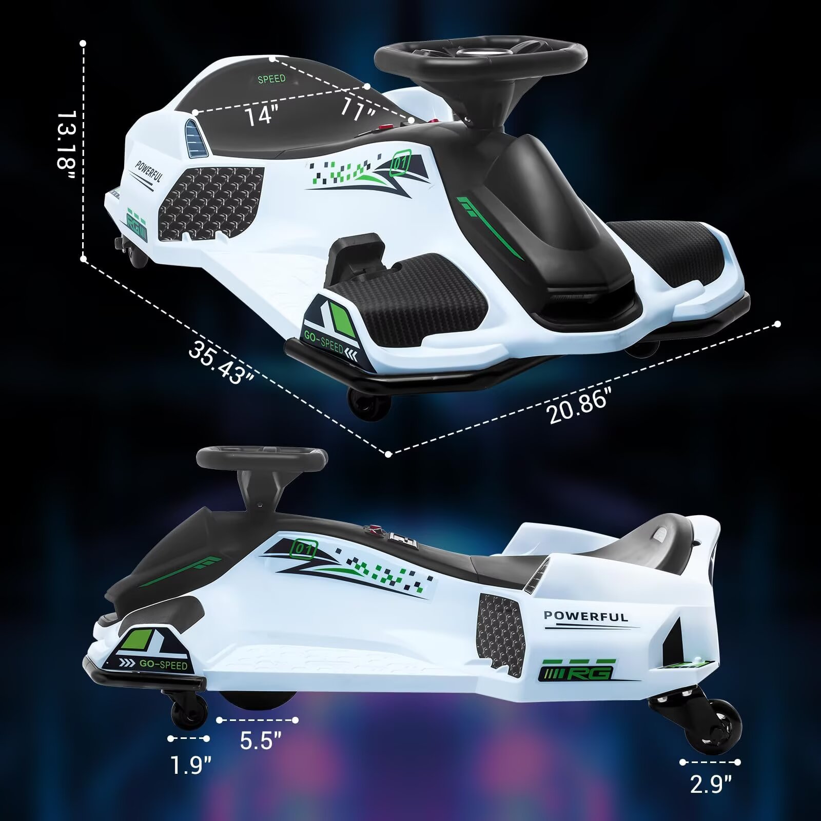 シリコントライブ ニュートライブ　ガズL ガルバルディβ FSS Garvee 24V Kids Drift Car 180W Brushless Motor 7Ah Battery 110LBS