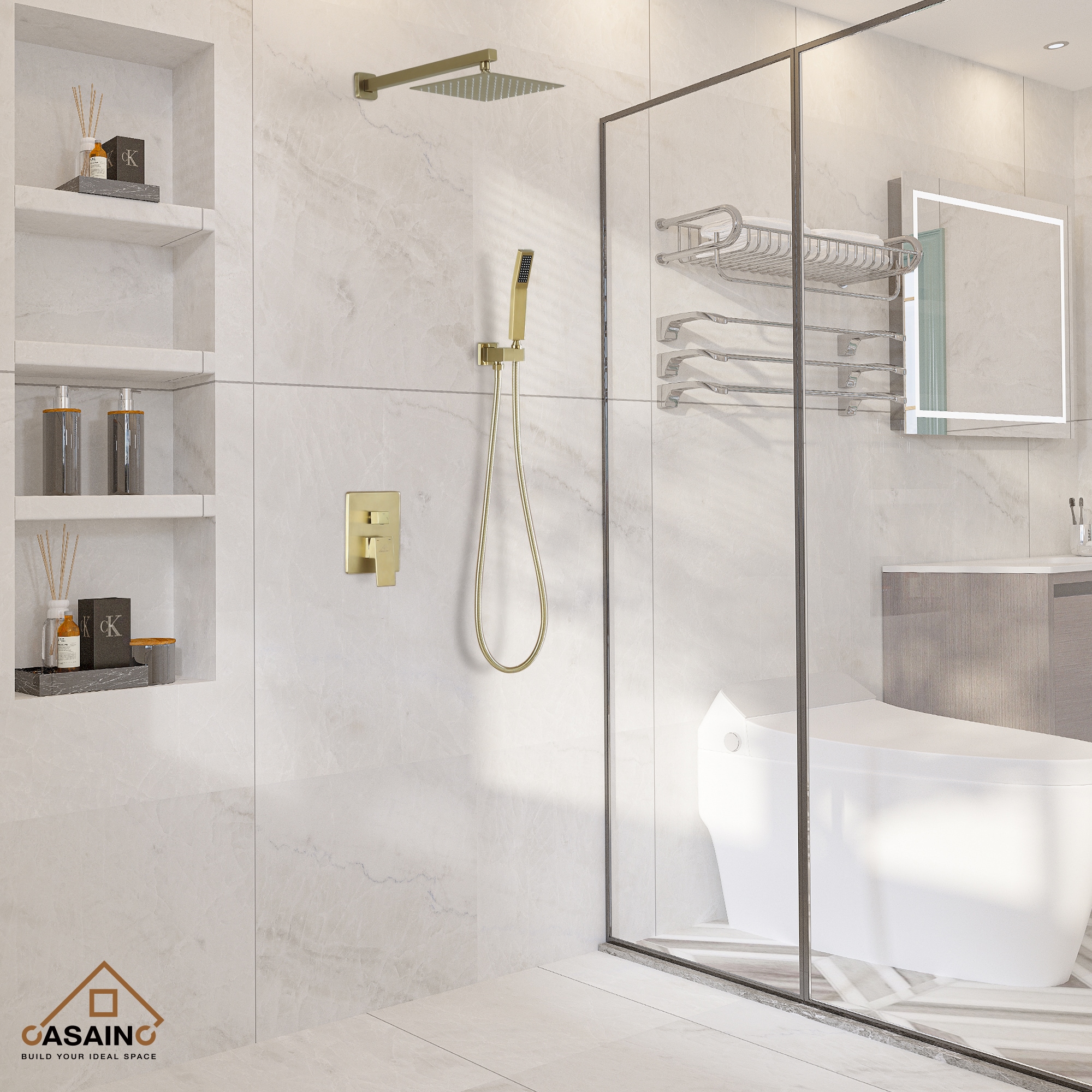 CASAINC CS3502-10BG Showerhead-Bar-Panels - View #4