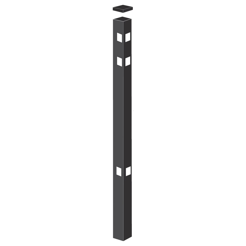 Freedom 73008707 Providence 7-ft H x 2-in W Black Aluminum Decorative Corner Spaced picket Fence post