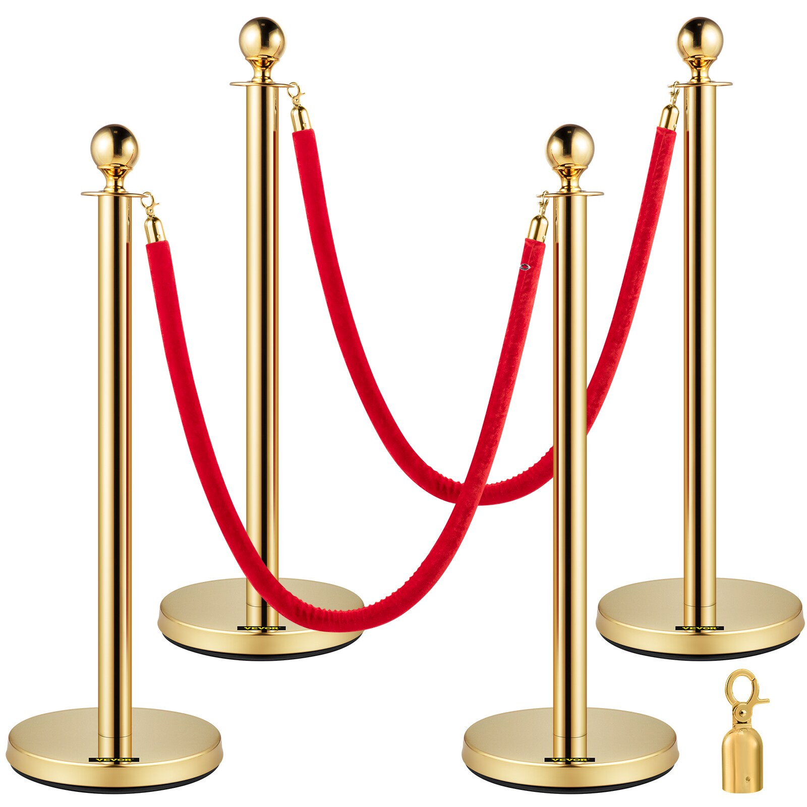 2PCS Stanchion Set Queue Pole Crowd Control Barrier Stanchions and