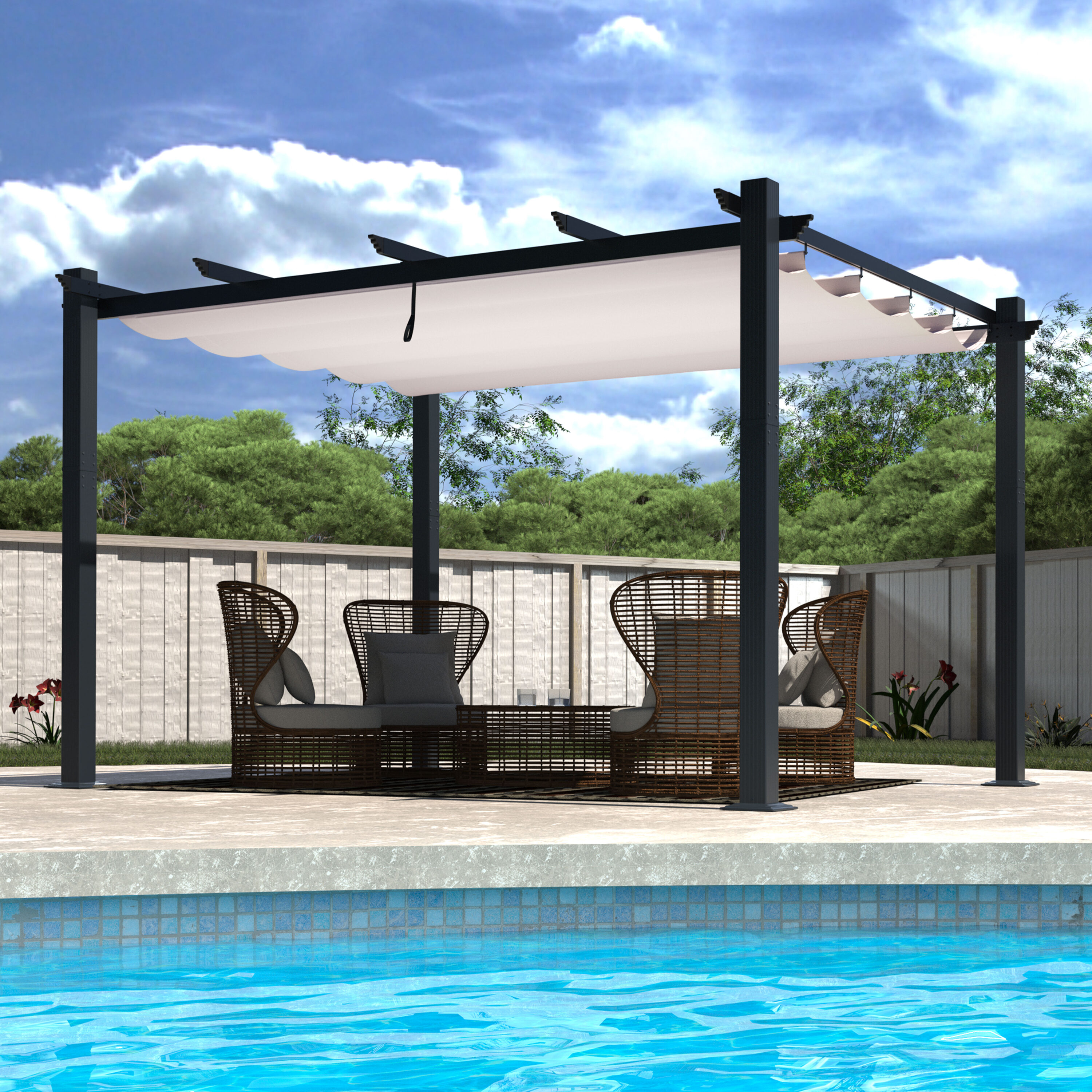 VEIKOUS 10-ft W x 13-ft L x 7-ft 3-in H Cream White Metal