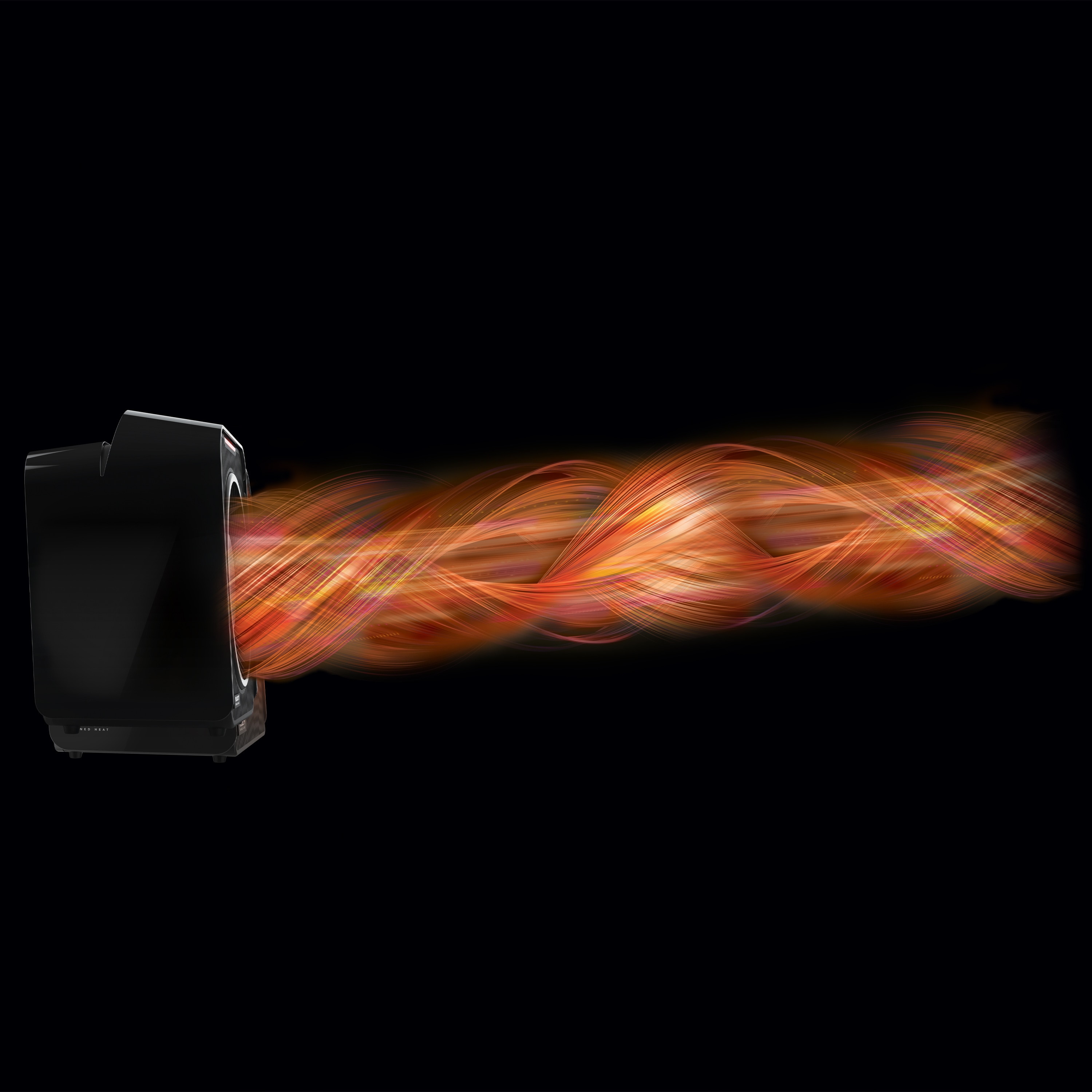 Compact Black Electric Personal Space Heater with Thermostat