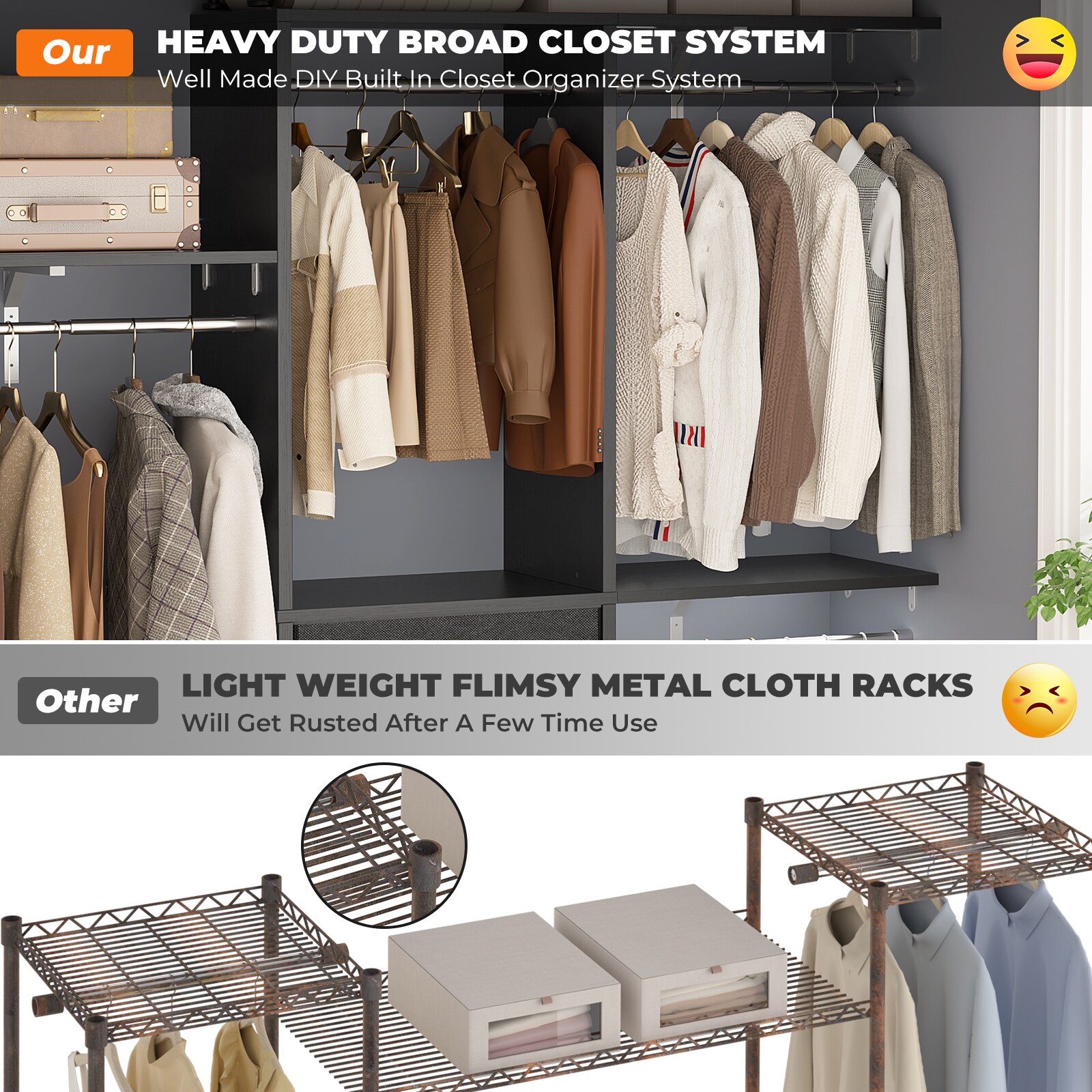 Aheaplus YGJ60-B Wood-Closet-Kits - View #3