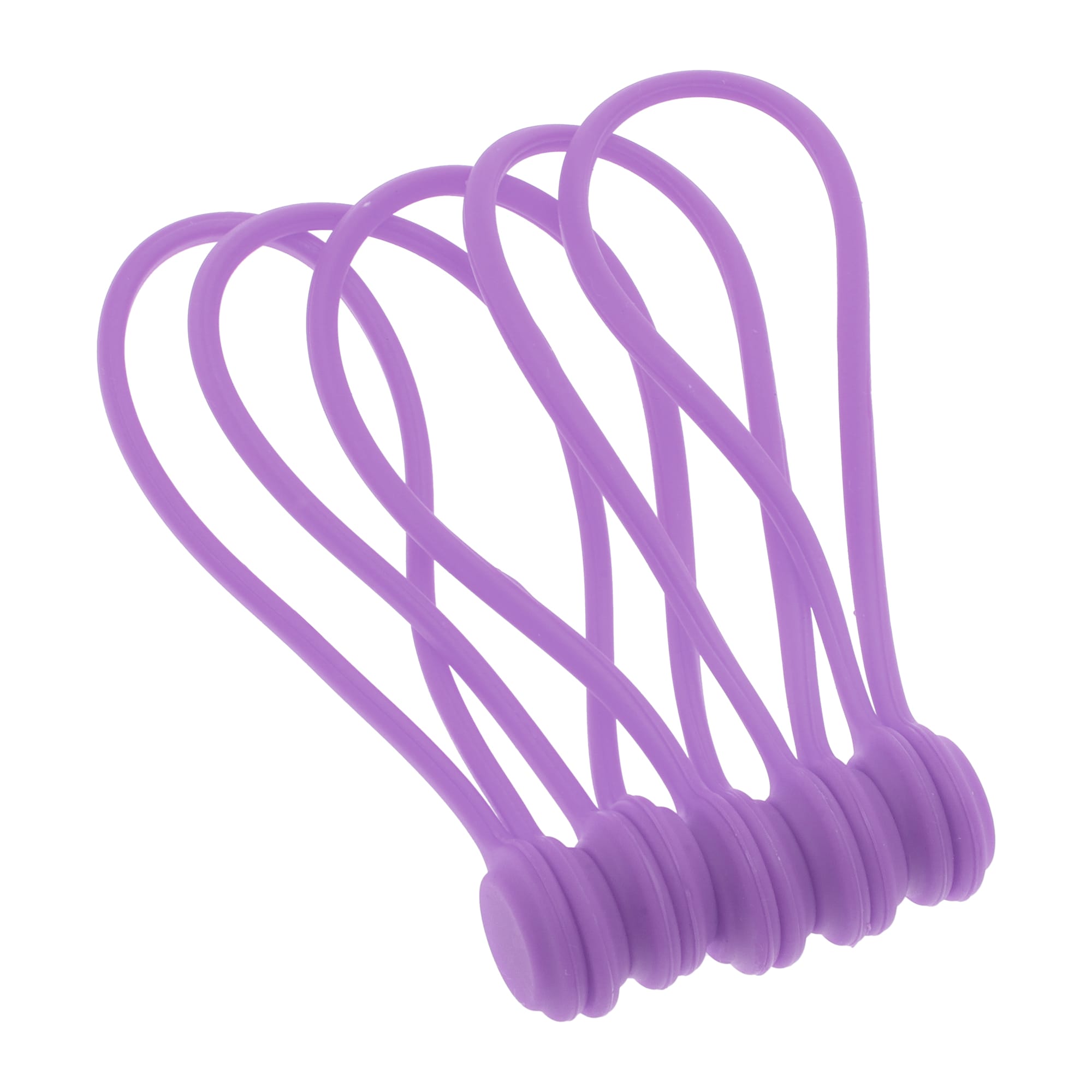 Unique Bargains 5pcs Magnetic Cable Ties 7.48 Inch Length Cord Organizer Reusable Silicone Magnetic Cable Ties for Headphone Cables Charging Cable Purple #S26011400UX5794