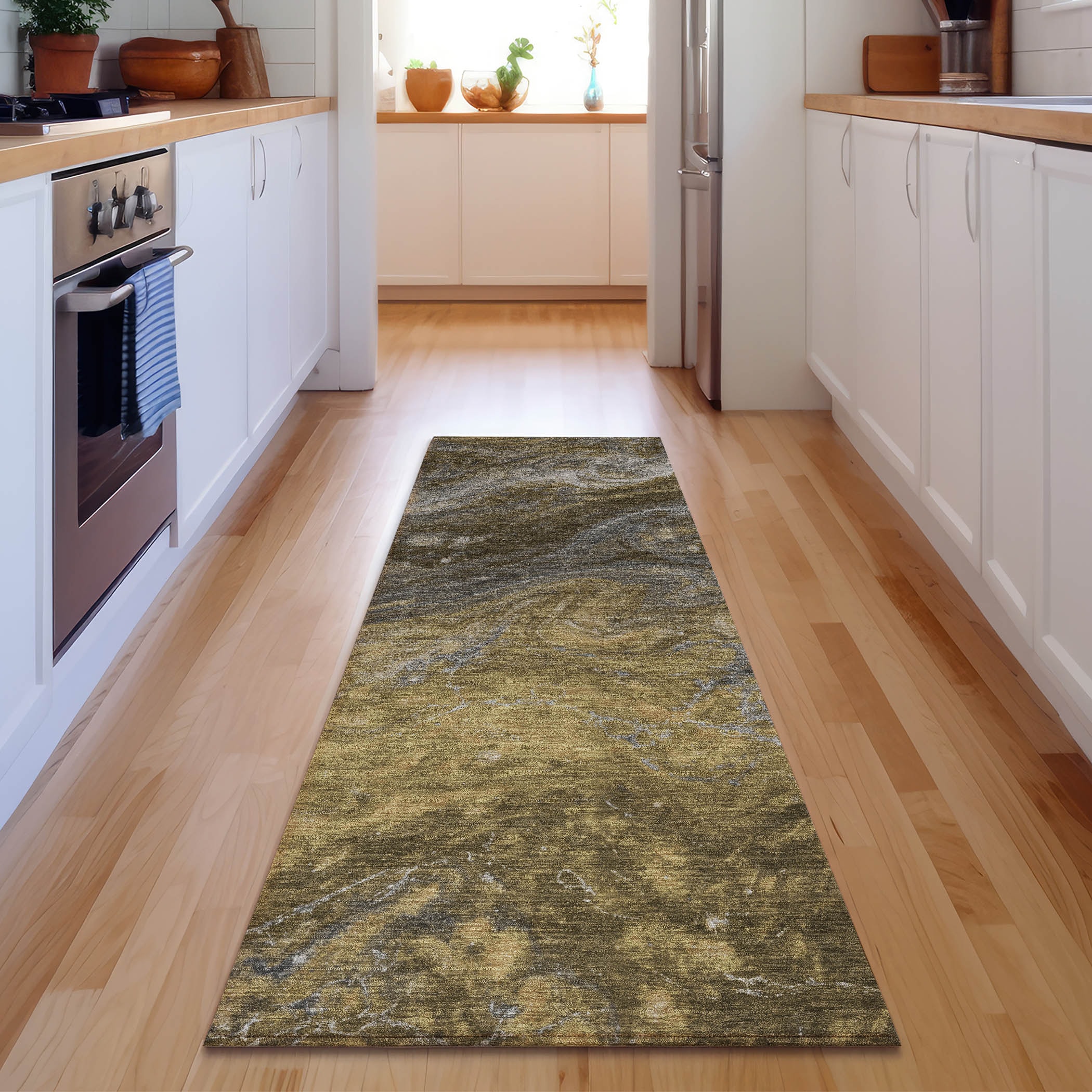 Addison Rugs AMF599BR2X8 Mayfield AMF599BR 2 x 7 (ft) Loomed Polyester Brown Rectangular Indoor Geometric Machine washable Area rug