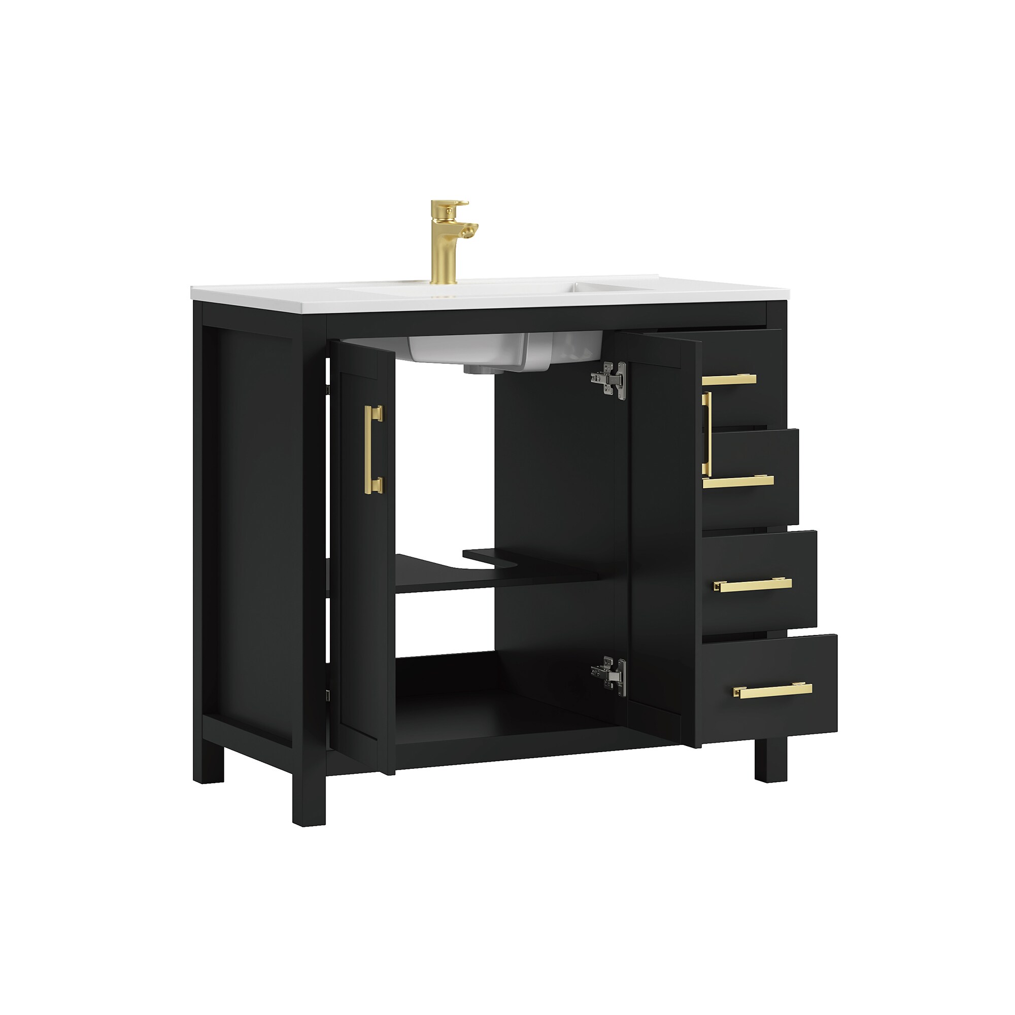 DELUXE LIVING V24033KD-36BK Bath-Vanity-Combo - View #3