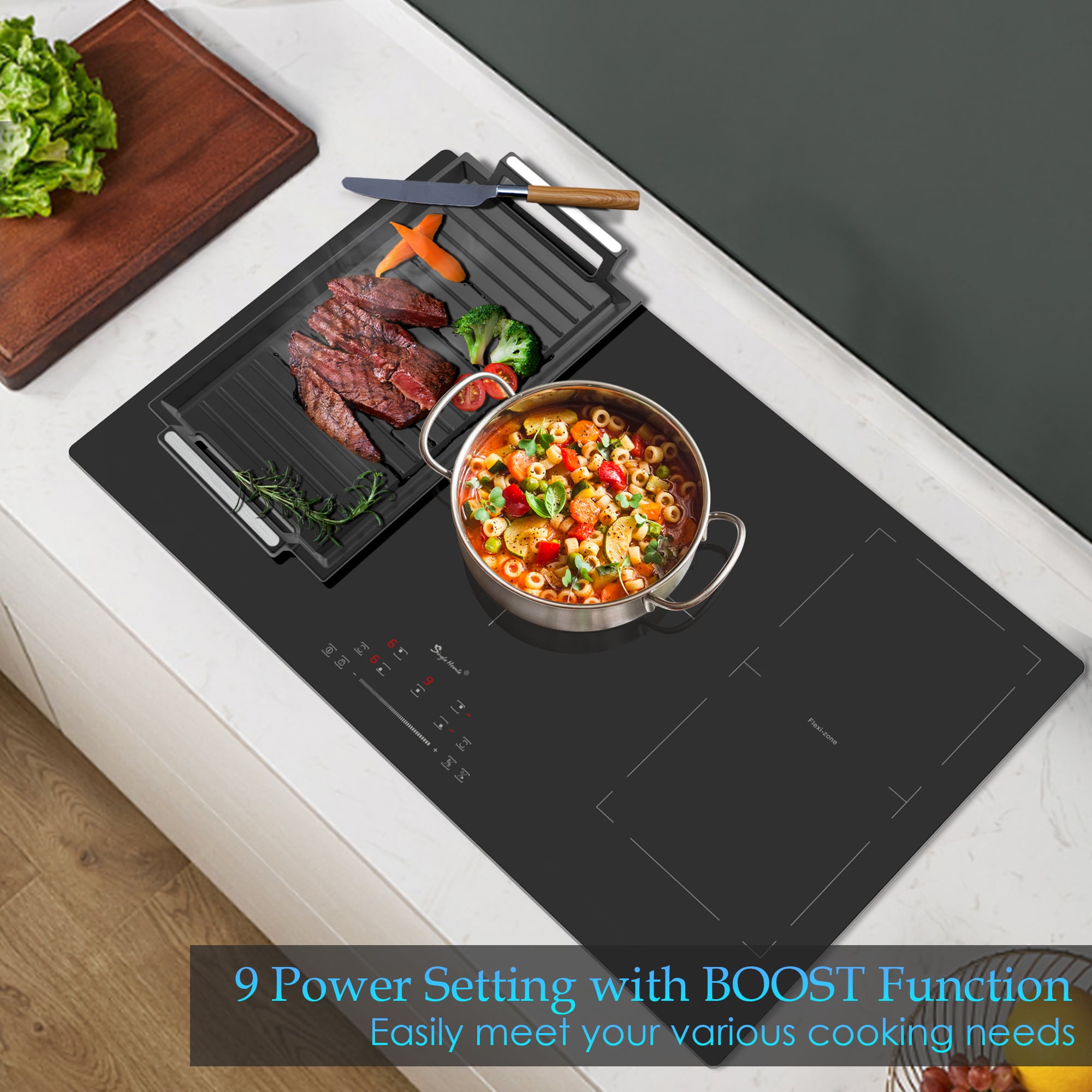 Portable Touch Induction Cooktop with LED Screen, 1000W Countertop Burner,  Induction Stove Cooker For Griddle, Pan, Tea Kettle, Outdoor, Indoor 