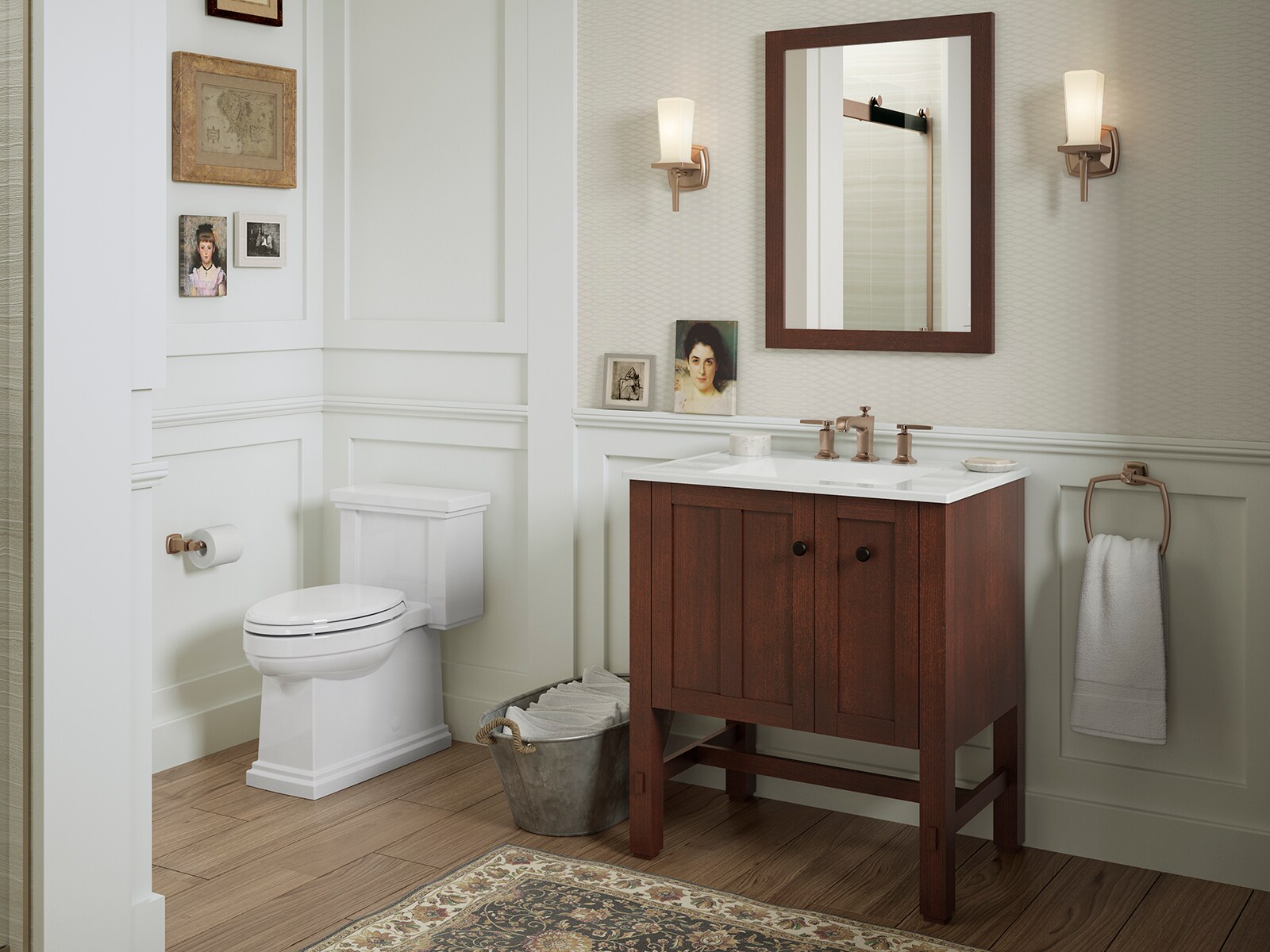 KOHLER Tresham 31-in Woodland Brown Single Sink Bathroom Vanity with ...