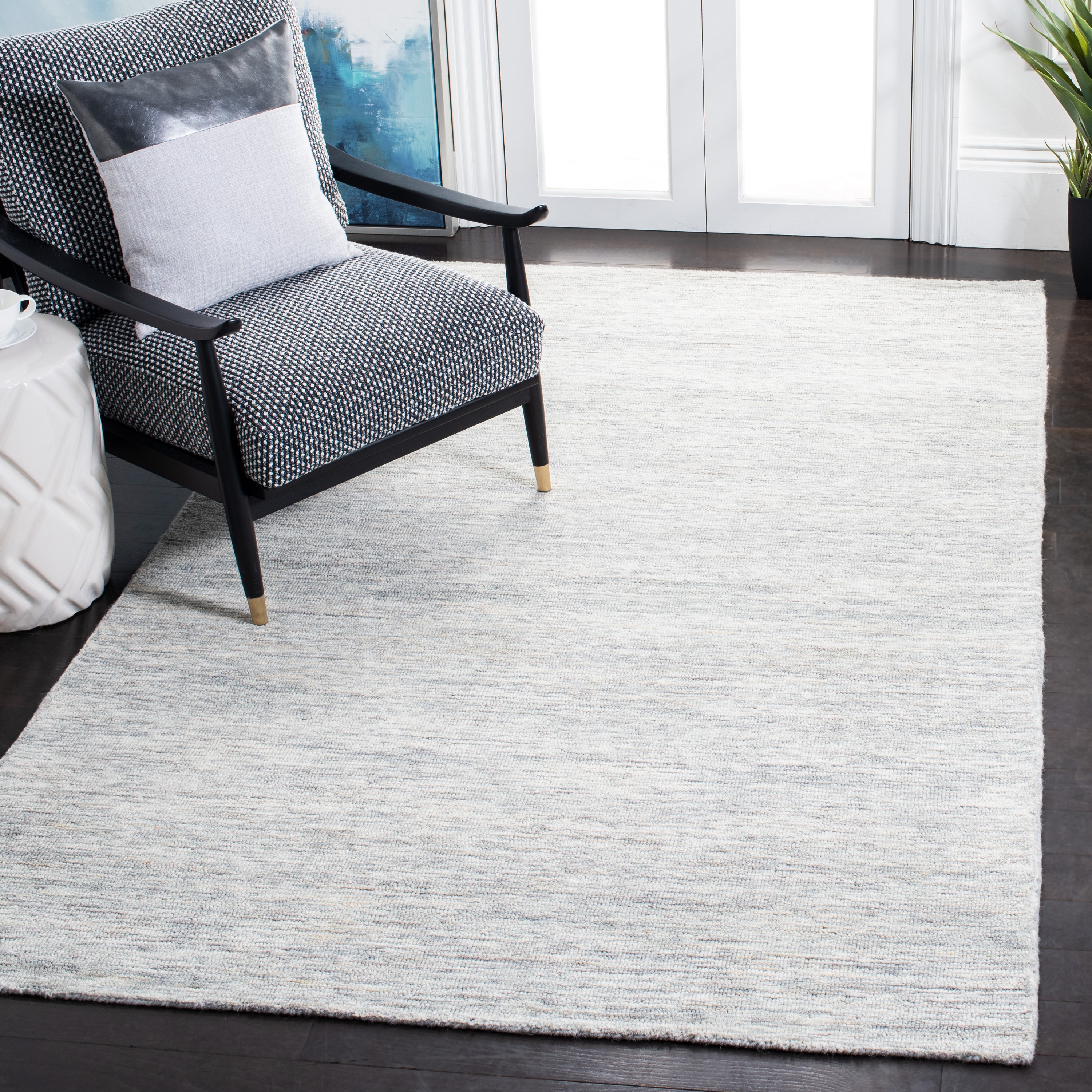 Safavieh MET152W-4 Metro Vedia 4 x 6 (ft) Tufted Wool Sage/Ivory Rectangular Indoor Distressed/Overdyed Farmhouse/Cottage Area rug