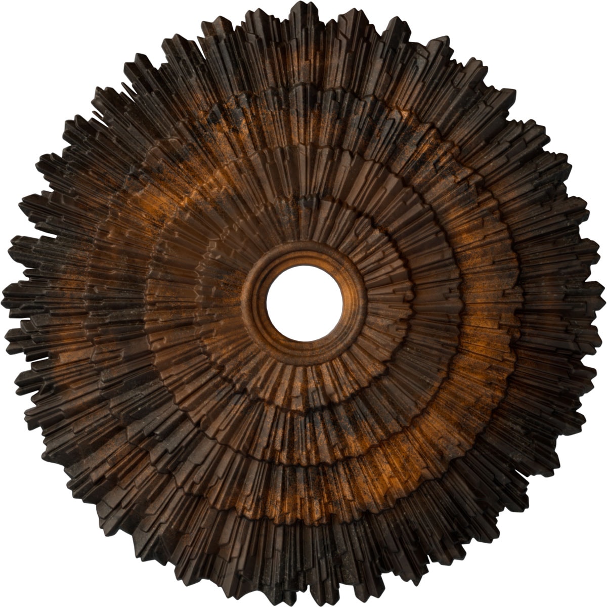 Ekena Millwork CM24ENRUS Eryn 24.75-in W x 24.75-in L Painted Rust Polyurethane Whole Ceiling Medallion
