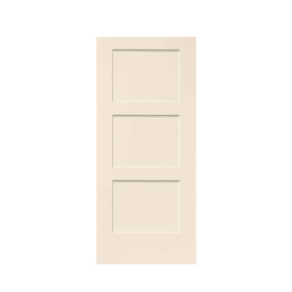 CALHOME DOOR-3PANEL-LS-30VP 30-in x 80-in Beige Stained MDF Hollow core Single Barn Door (Hardware Not Included)