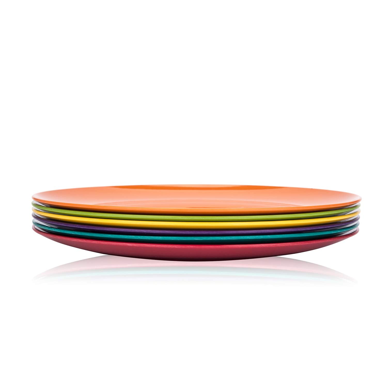 Aoibox  Melamine Dinner Plates in Assorted Colors 10 5 in Dishwasher Safe Shatter Resistant Set of 6