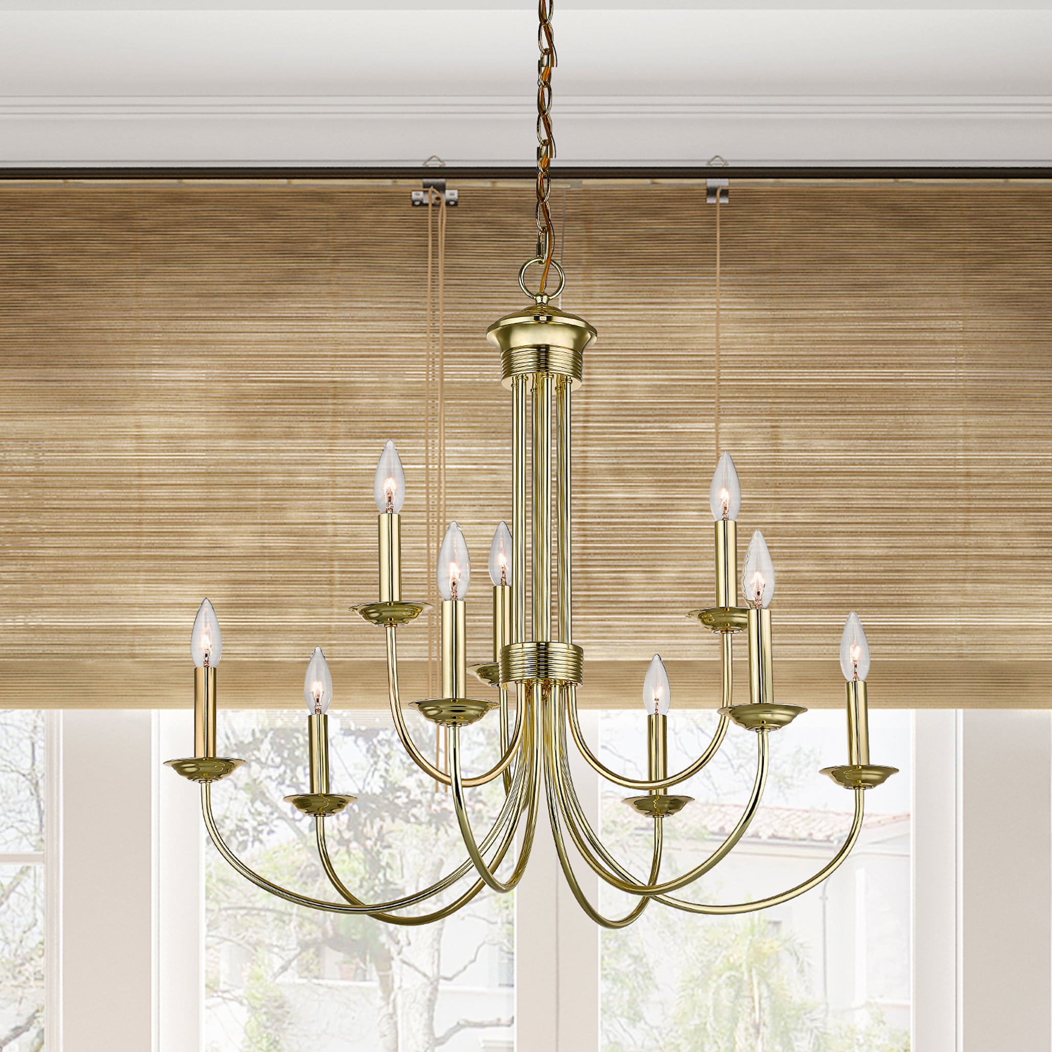 Estate Elegance 9-Light Polished Brass Traditional Chandelier