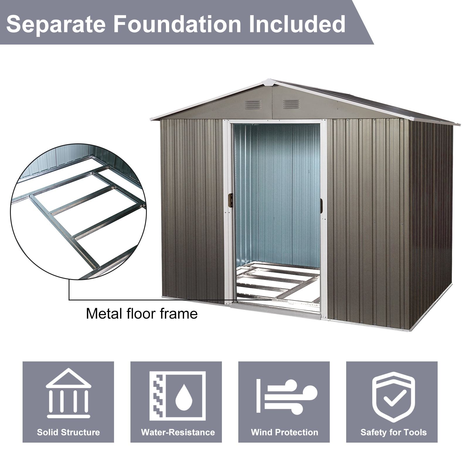 WELLFOR XDJ368DG Metal-Storage-Buildings-Sheds - View #3