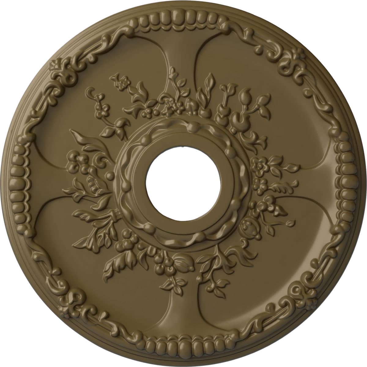 Ekena Millwork CM18SEMMF Antioch 18-in W x 18-in L Painted Mississippi Mud Polyurethane Whole Ceiling Medallion
