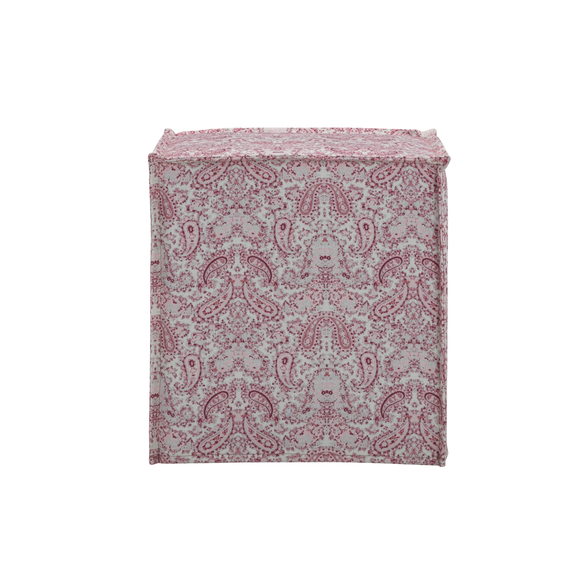 Rustic Manor SON219-03PR-LS Rustic Paisley Red Ottoman