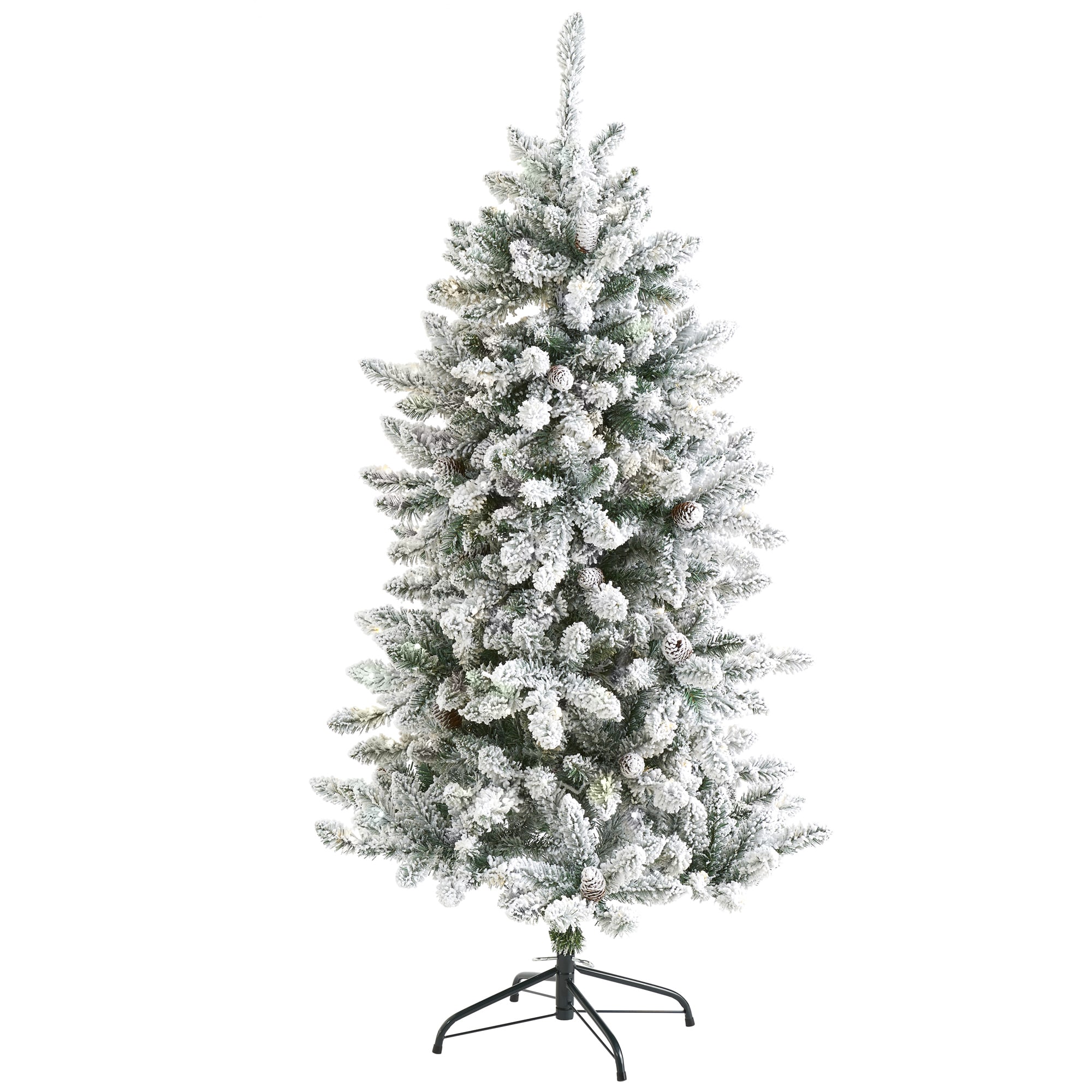 Nearly Natural T4496 5-ft Fir Flocked Artificial Christmas Tree