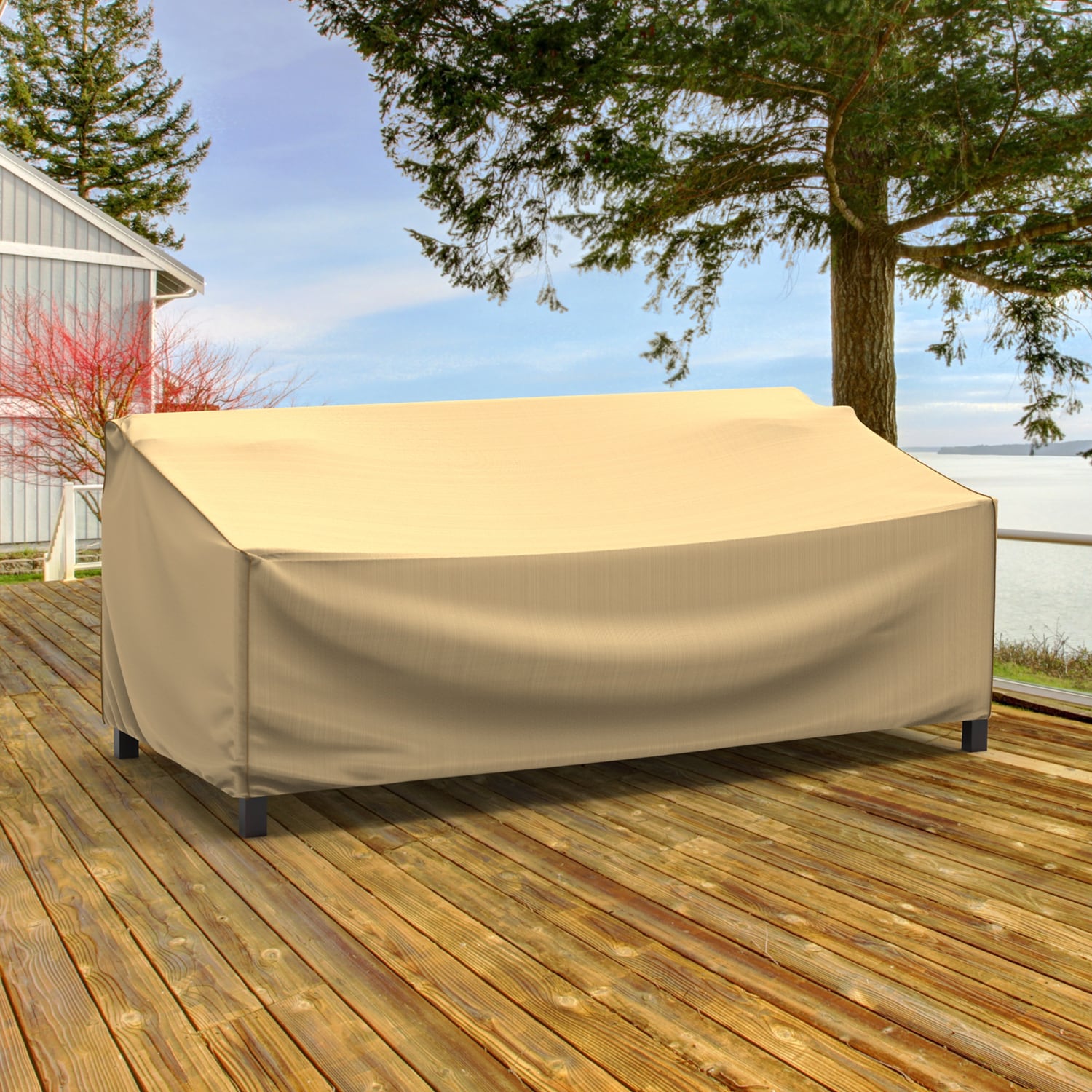 Budge StormBlock Savanna Tan Polyester Patio Furniture Cover For Sofa ...