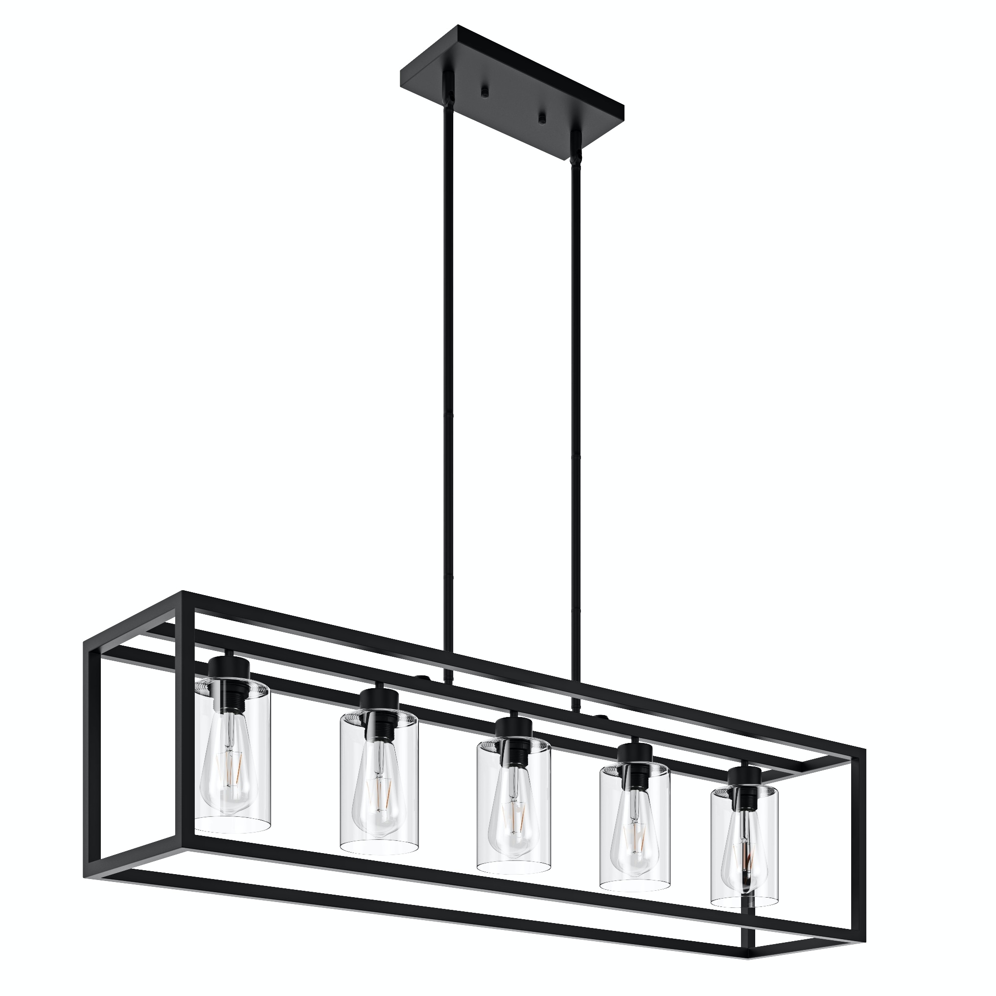 Aiwen 5-Light Black Farmhouse Dry Rated Chandelier in the Chandeliers ...
