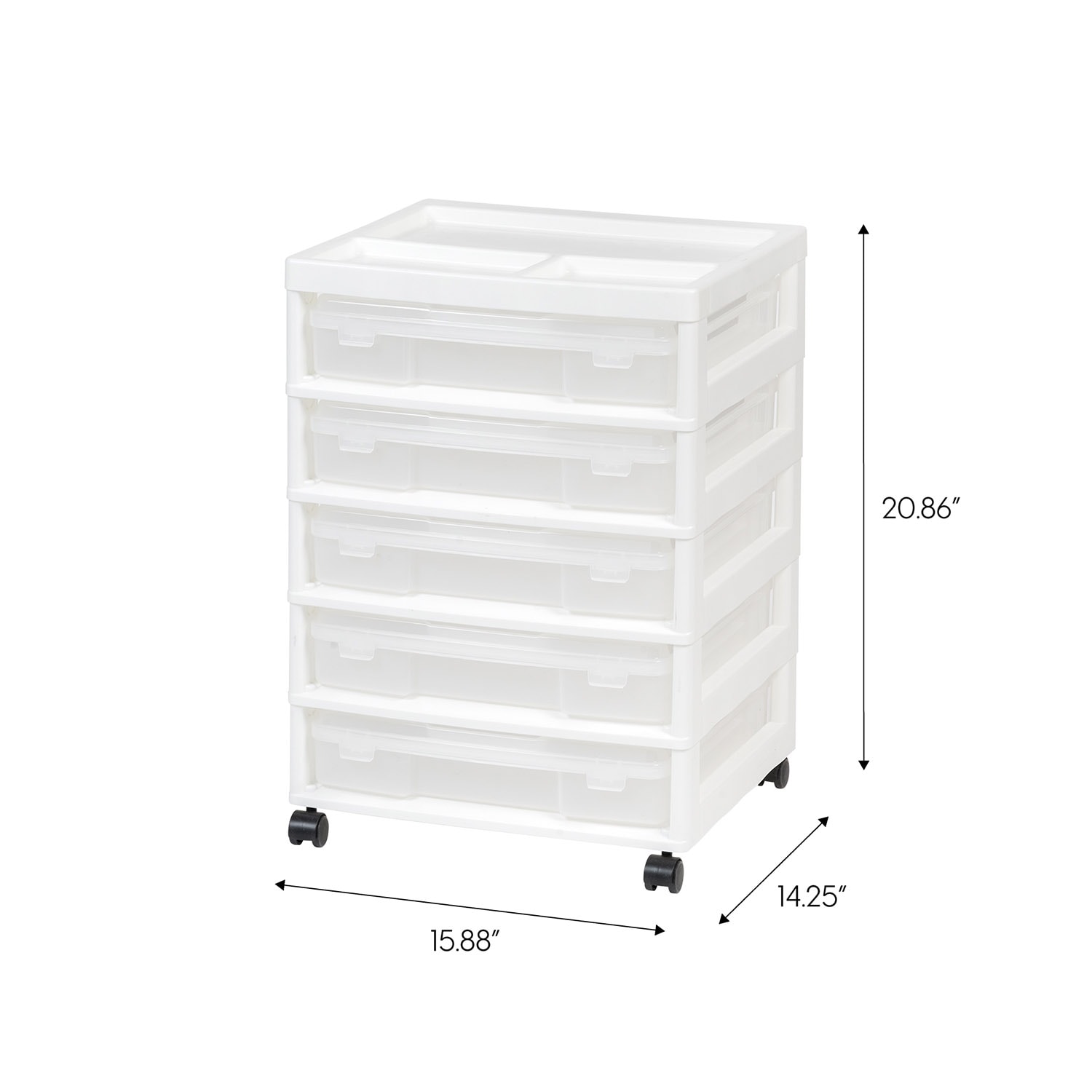 Iris 5-Drawer Storage Cart, Gray/Translucent White (585086)