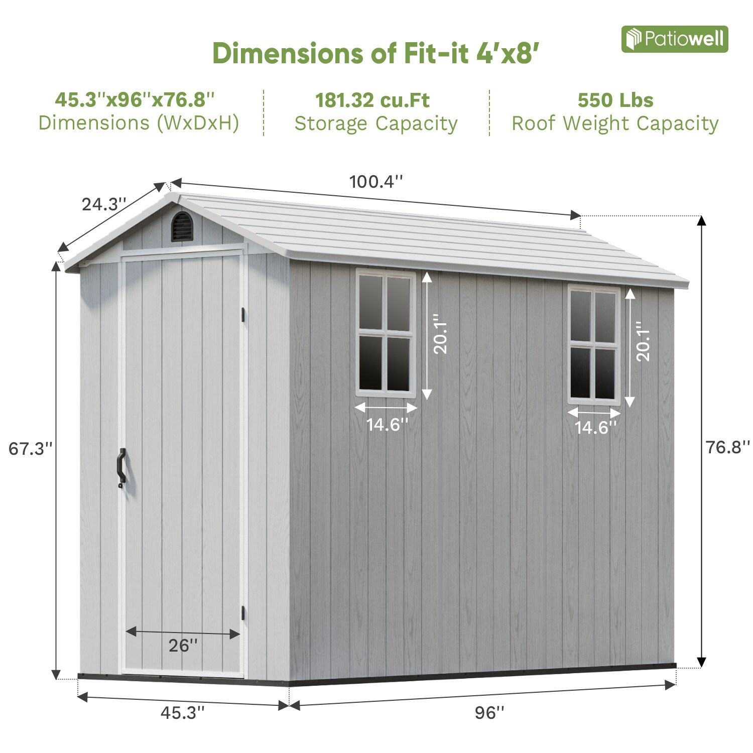 Patiowell WES-0436A-4WT Vinyl-Resin-Storage-Buildings - View #9
