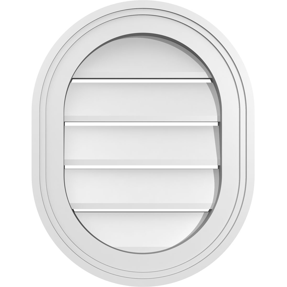 Ekena Millwork GVPVR14X1802SF 14-Inches x 18-Inches Off-white Oval PVC Gable Louver Vent