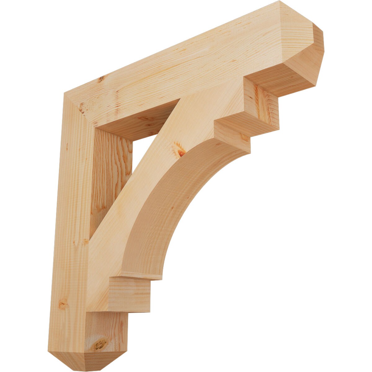 Ekena Millwork BKT06X32X32MRC04SDF Merced craftsman smooth 5-1/2-in x 32-in x 32-in Douglas fir Brown Wood Standard bracket