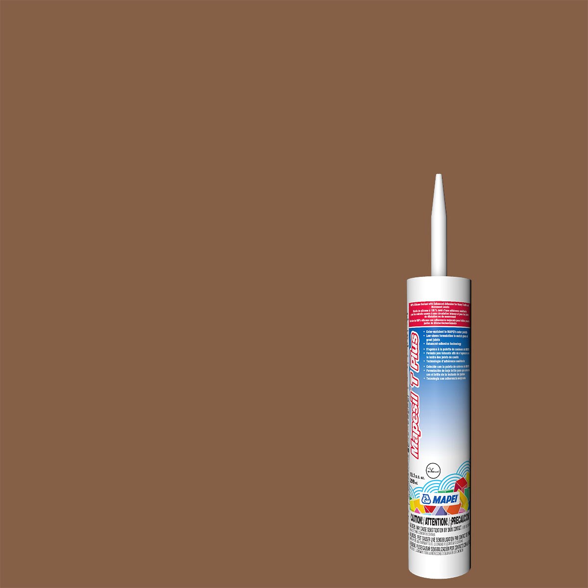 MAPEI 3BU511291 Mapesil T Plus 10.1-oz Multi-use Pecan #5112 Silicone Caulk