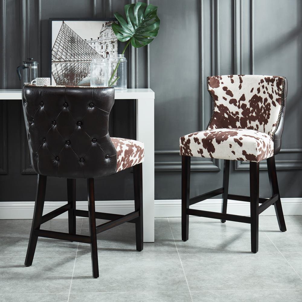 Cow print counter online height stools