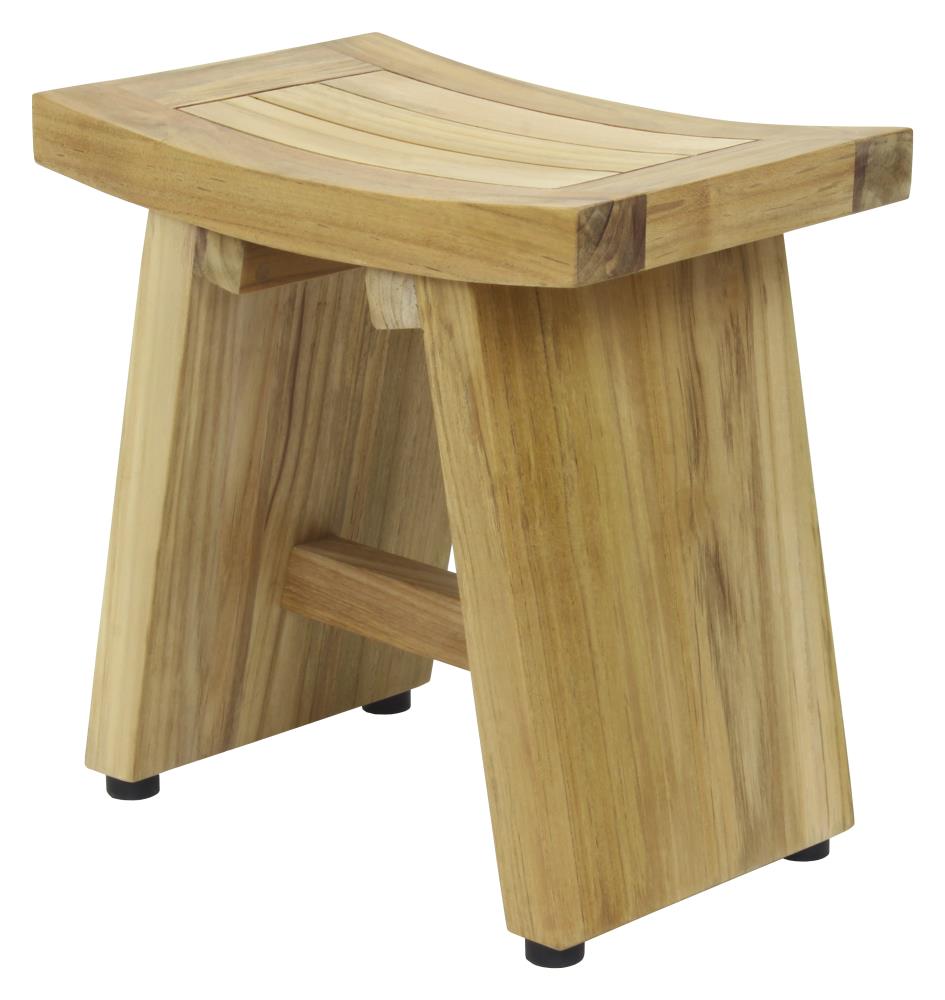 Redwood Foot Stool, Stable Stool with Flared-Leg Design