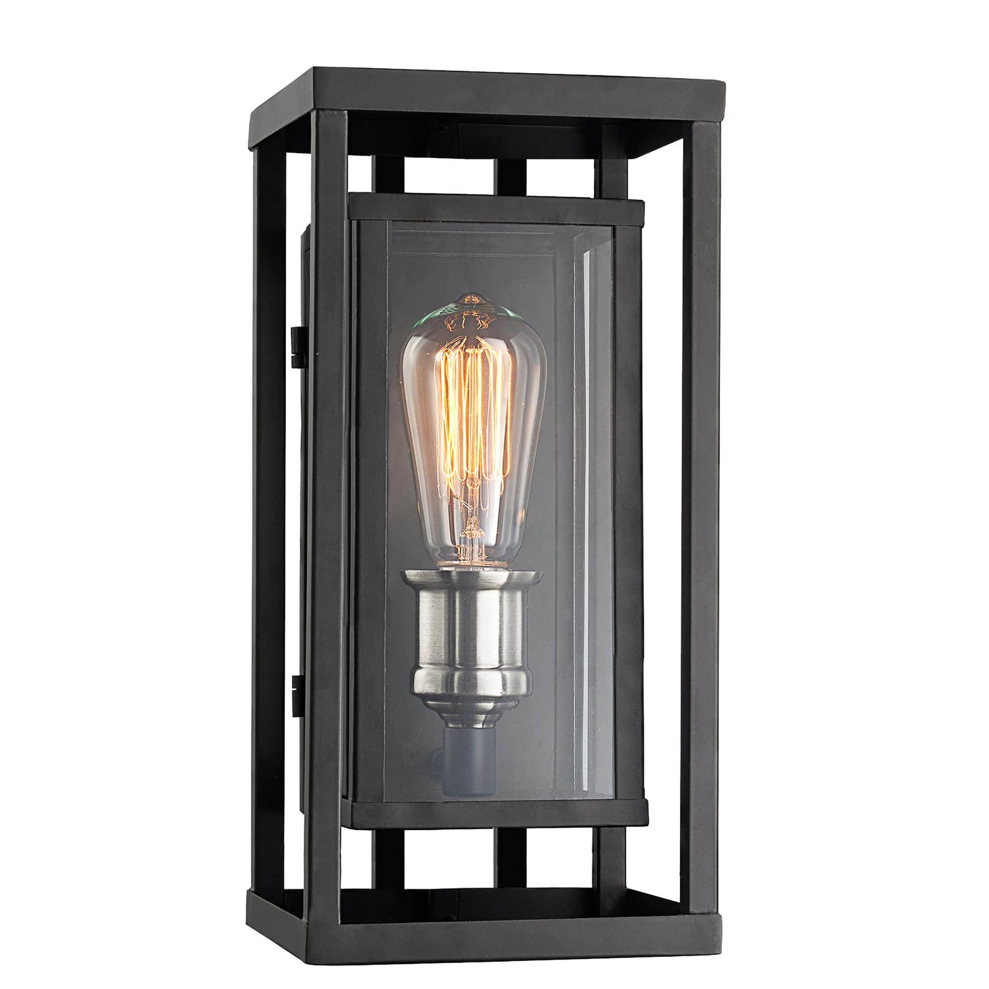 Lucid Lighting 50222 BK 1 -Light 15-in H Black Hardwired Outdoor Wall Light