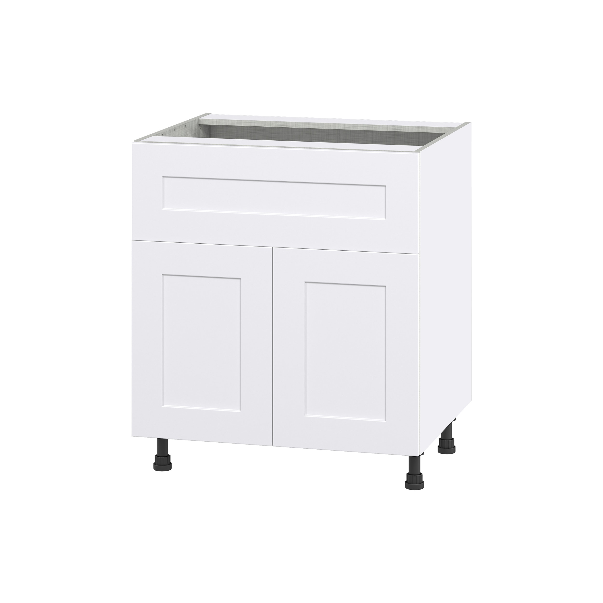 Hugo&Borg Jolie 30-in W x 34.5-in H x 24-in D Warm White Base Fully Assembled Cabinet (Flat Panel Shaker Door Style)