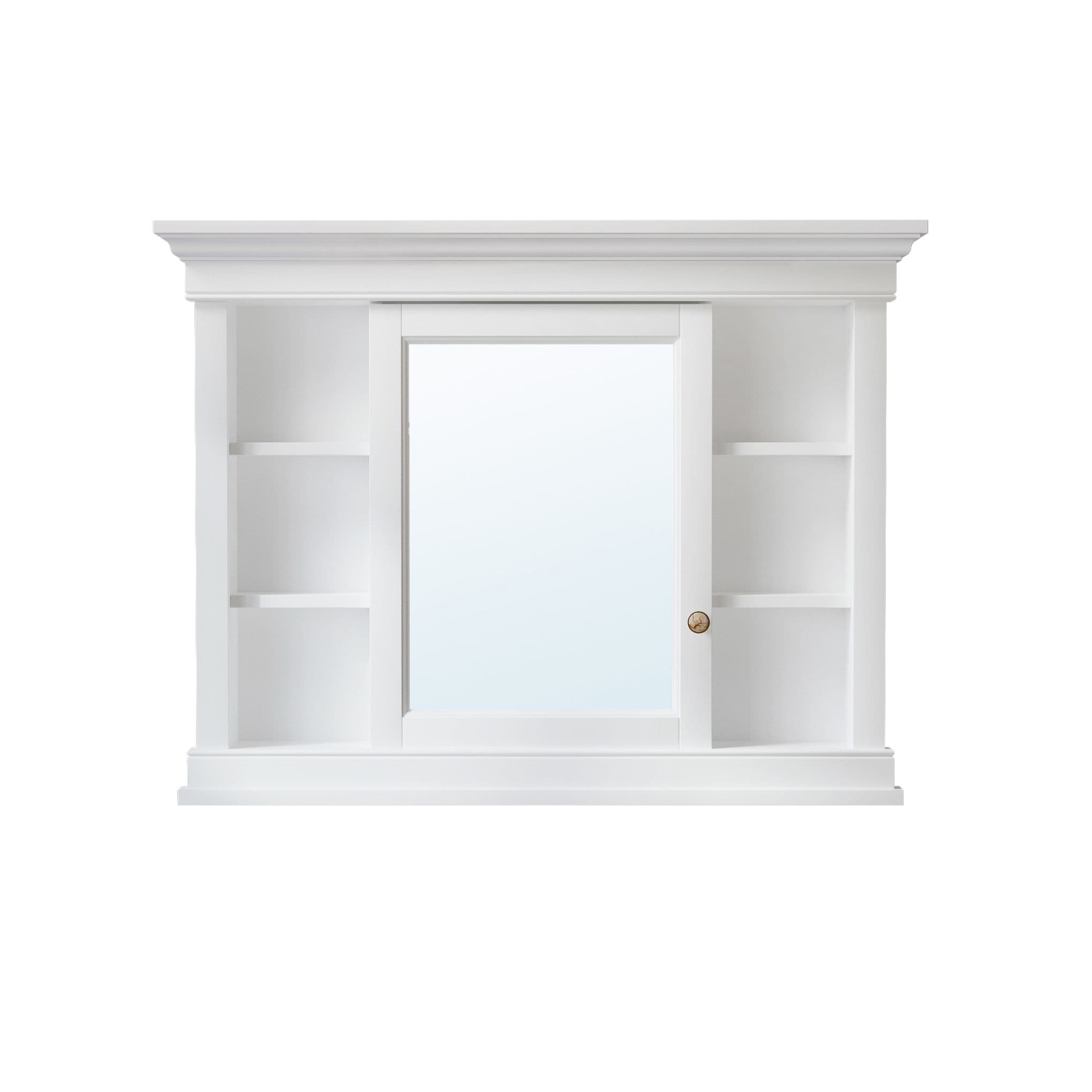 WELLFOR MA4232MC-WT 42-in x 32-in Recessed Mount White Mirrored Rectangle Soft Close Medicine Cabinet