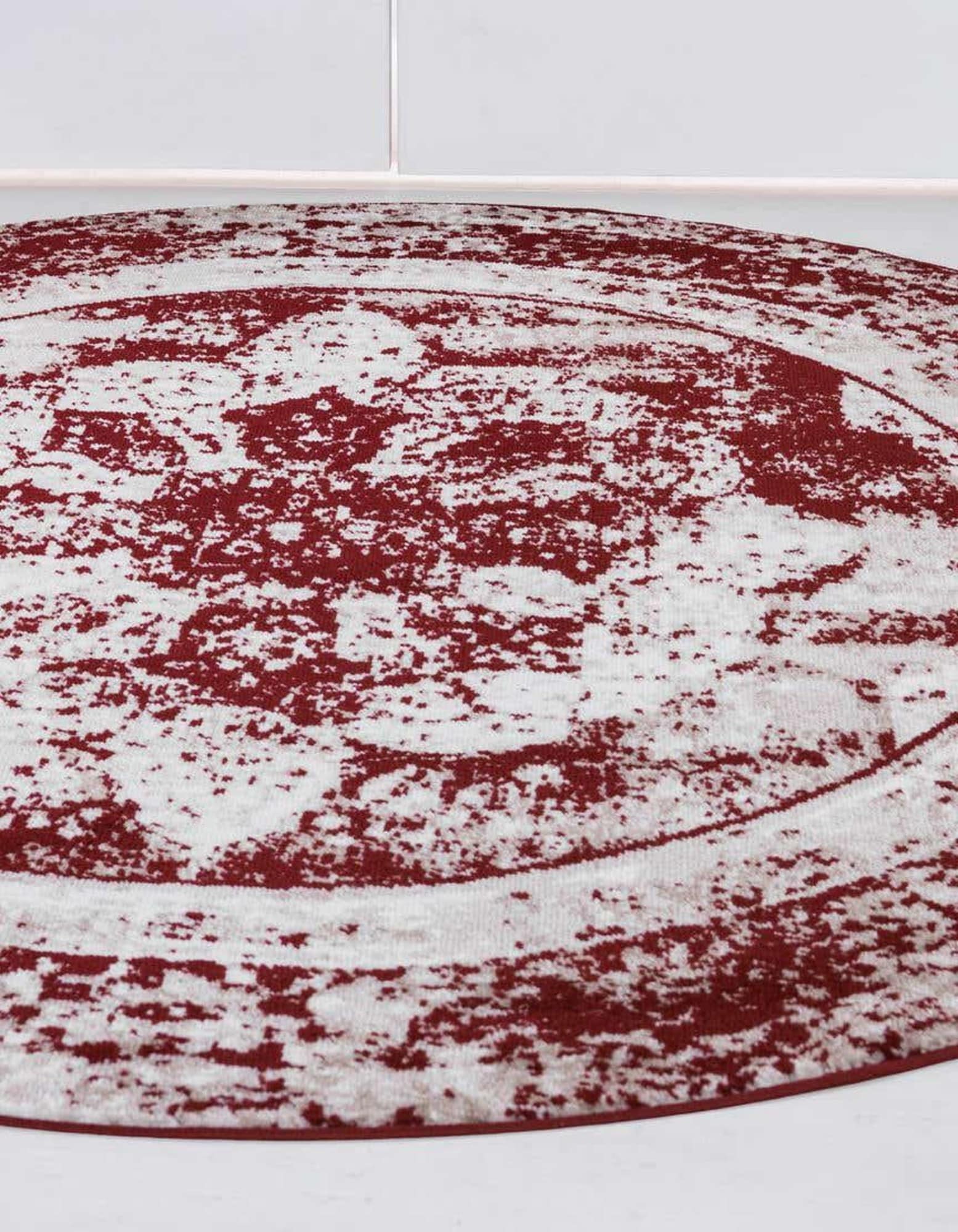 Unique Loom 3147054 Sofia 5 x 5 (ft) Loomed Polypropylene Burgundy Round Indoor Area rug